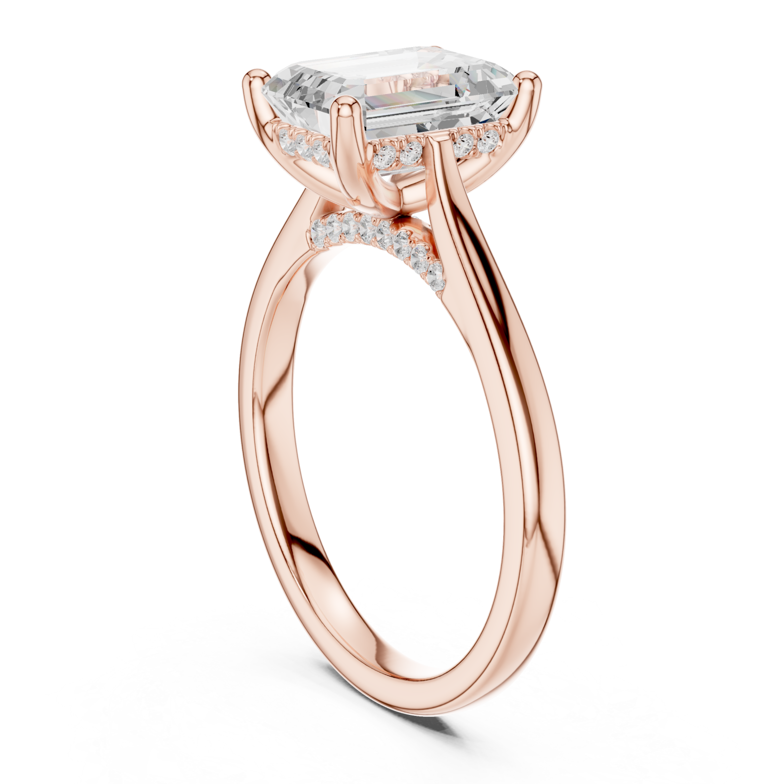  Rose Gold Promise Whisper Halo Band Left View