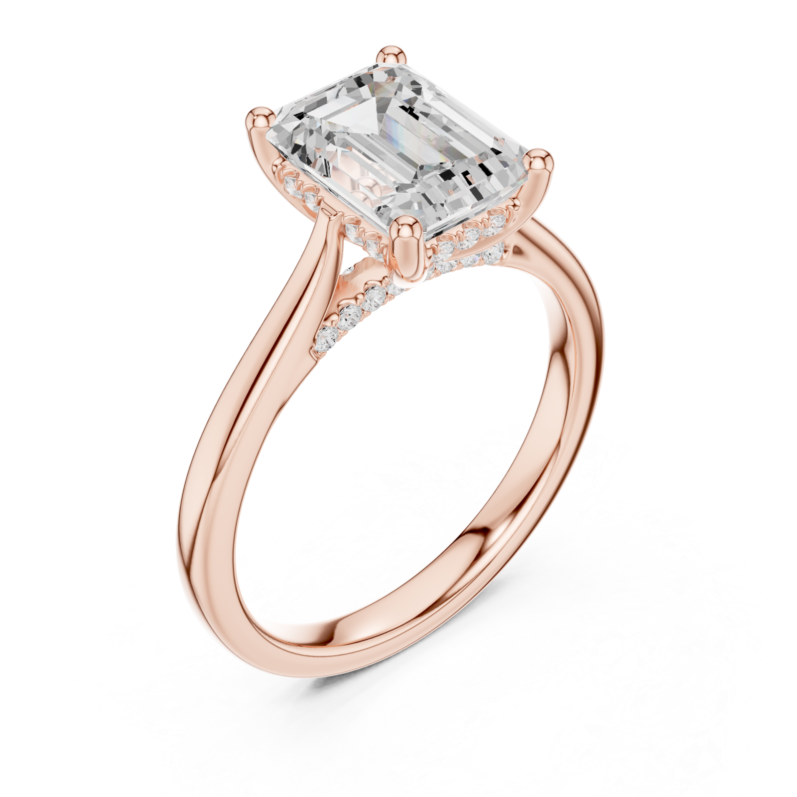  Rose Gold Promise Whisper Halo Band Right View