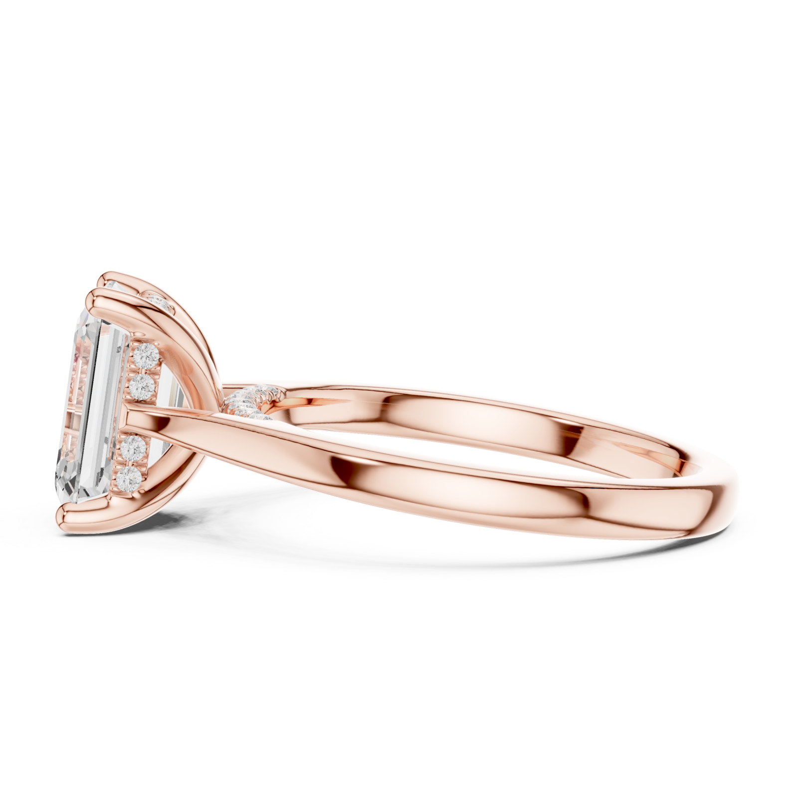  Rose Gold Promise Whisper Halo Band Side View
