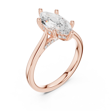  Rose Gold Aurora Crest Marquise Ring Right View