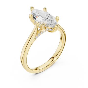 Gold Aurora Crest Marquise Ring Right View
