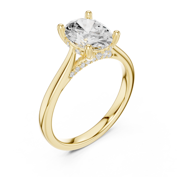 Gold Graceful Arc Solitaire Ring Right View