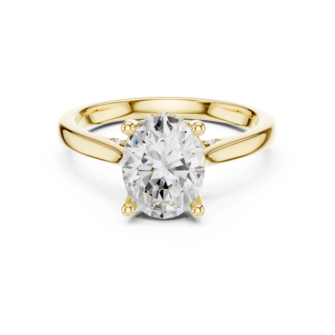 Gold Graceful Arc Solitaire Ring Right View