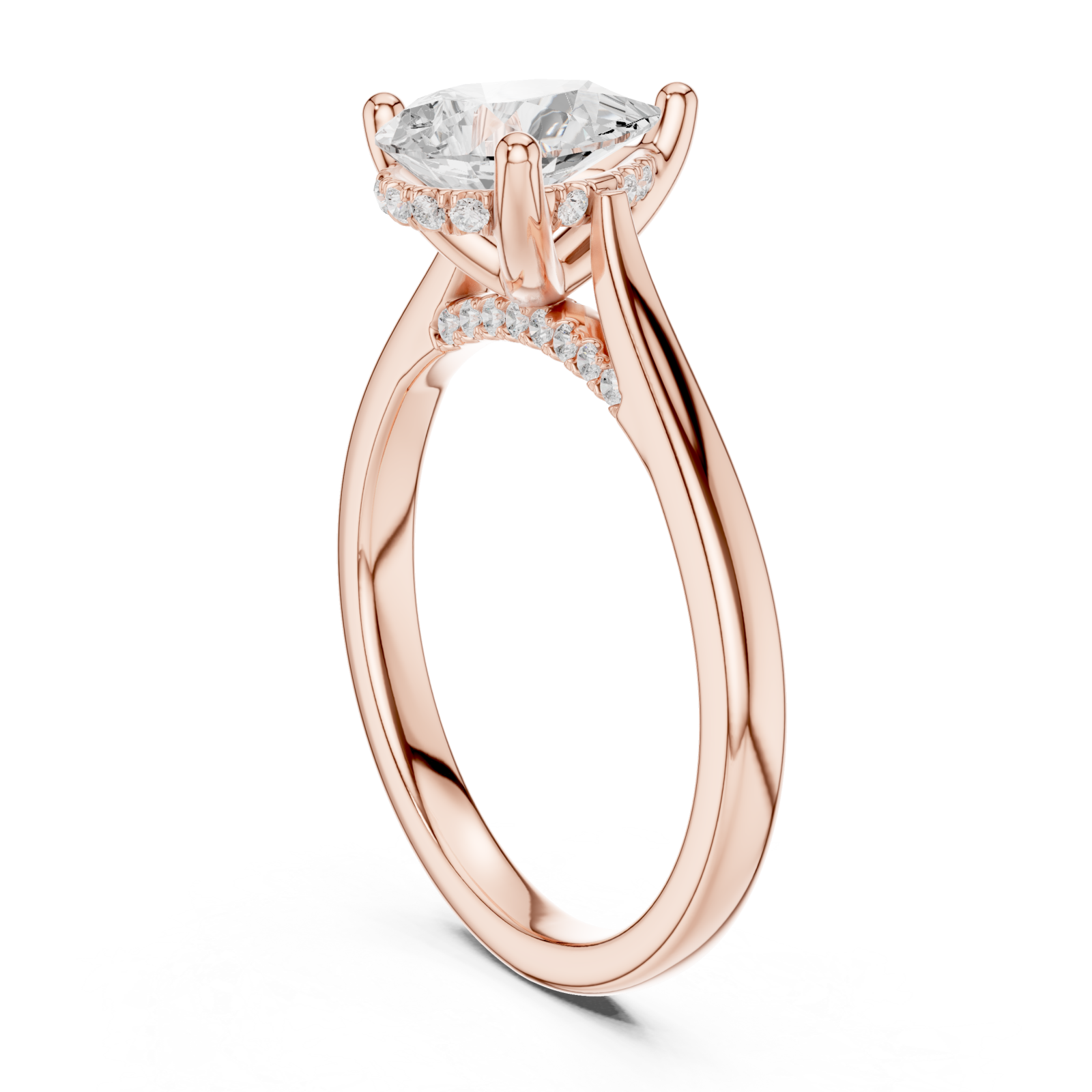  Rose Gold Radiant Whisper Signature Band Left View