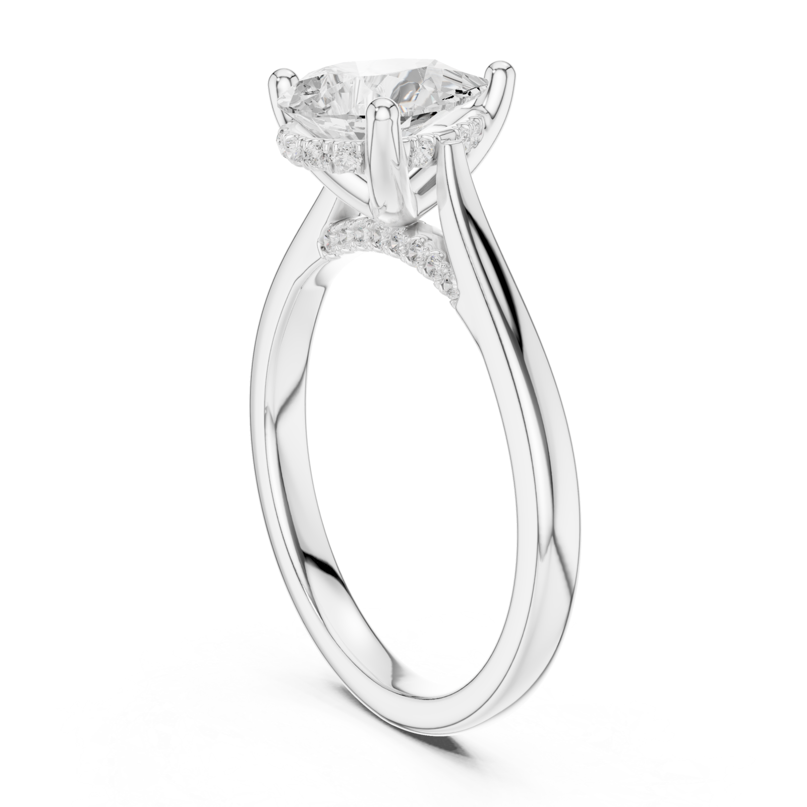  White Gold Radiant Whisper Signature Band Left View