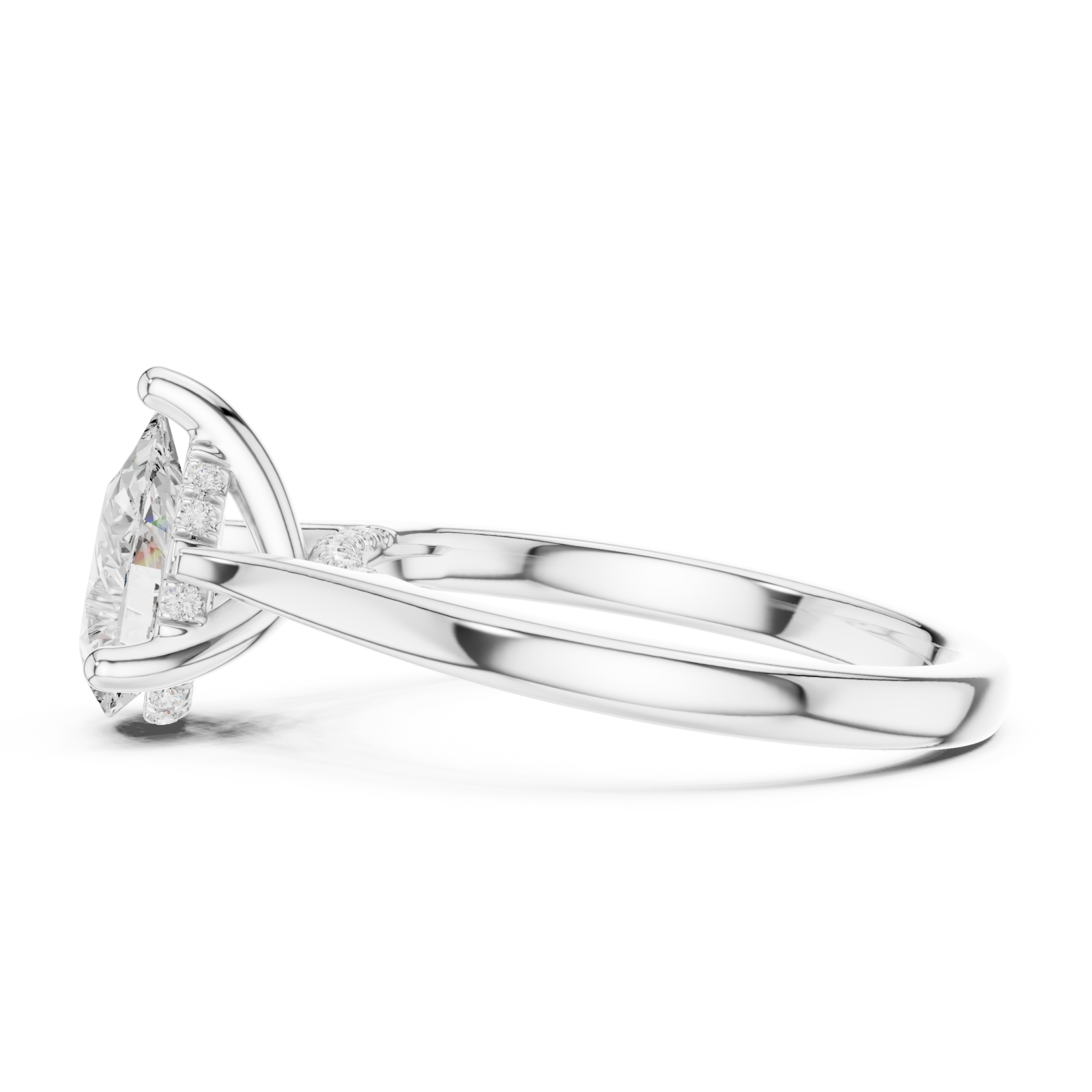  White Gold Radiant Whisper Signature Band Side View