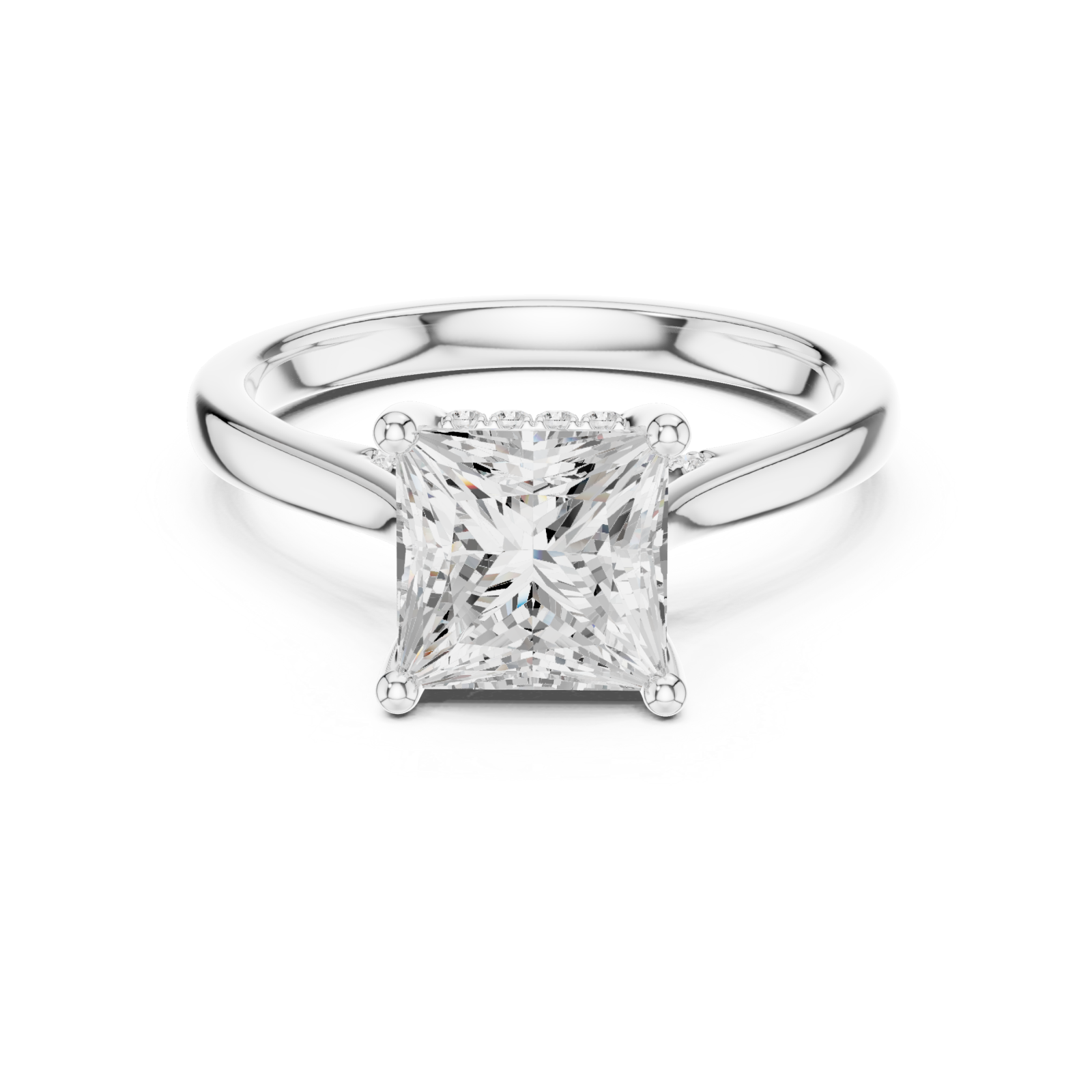 White Gold Eternal Muse Solitaire Ring Front View