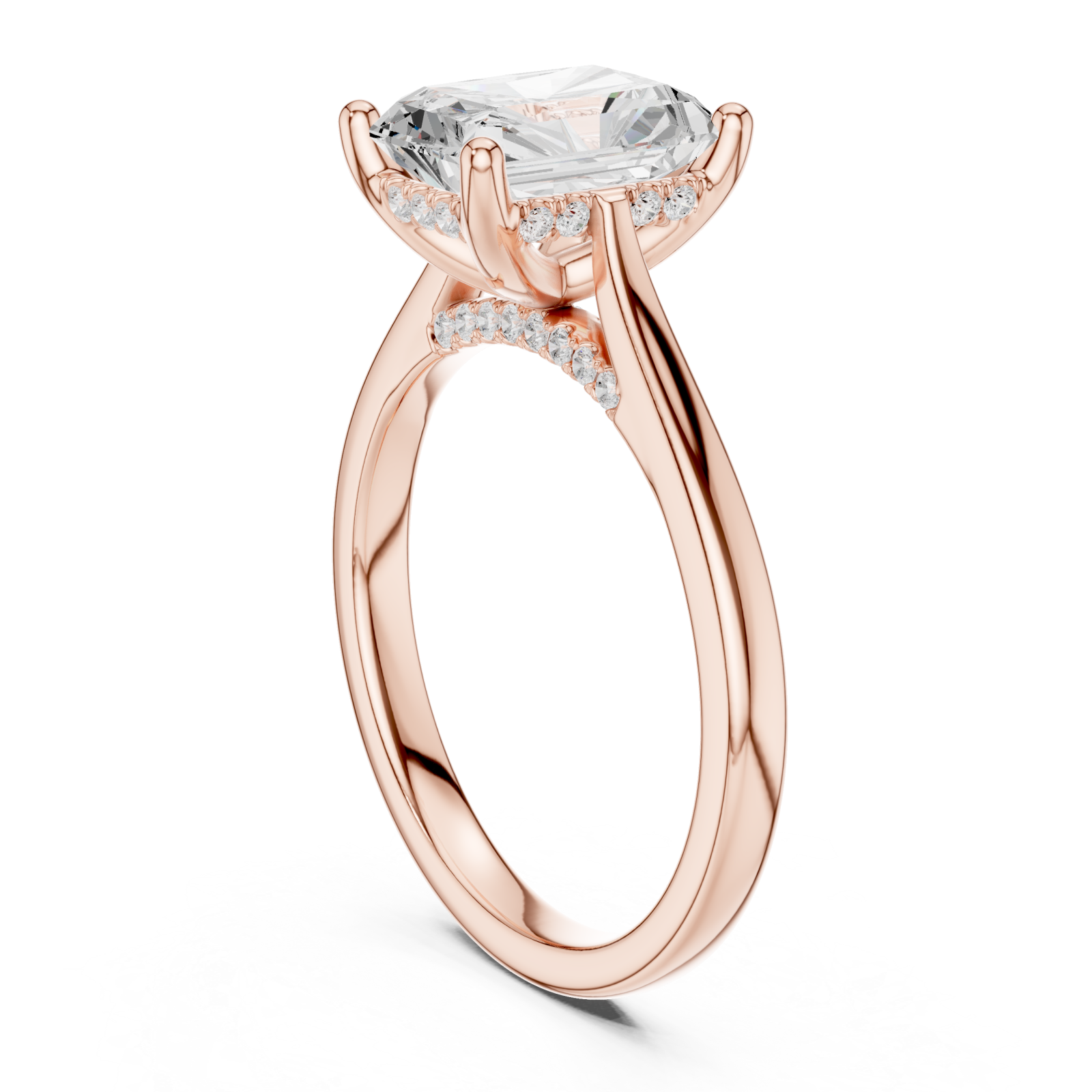  Rose Gold Eternal Whisper Solitaire Ring Left View