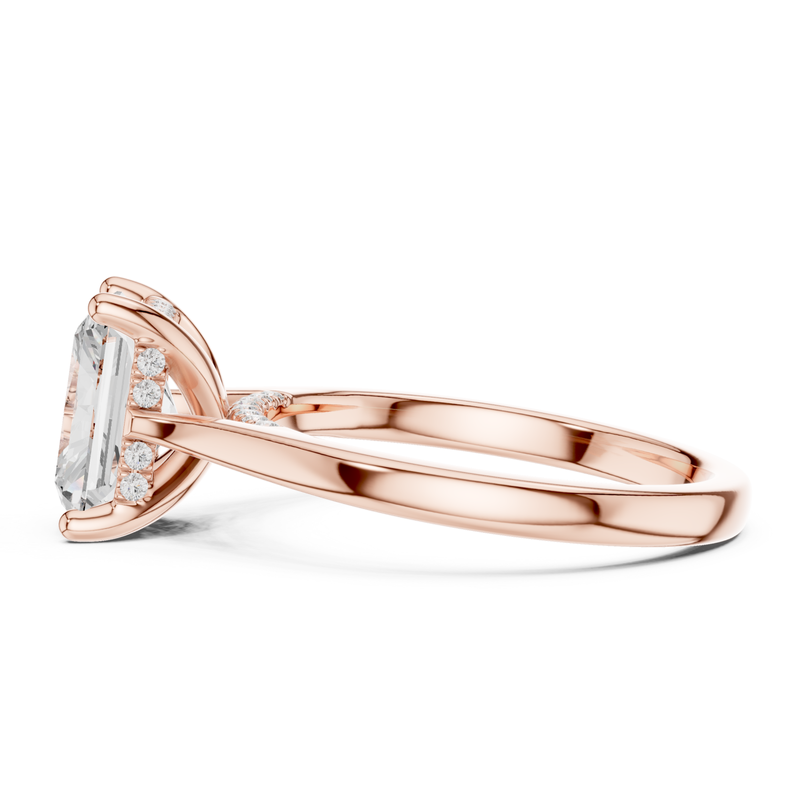  Rose Gold Eternal Whisper Solitaire Ring Side View