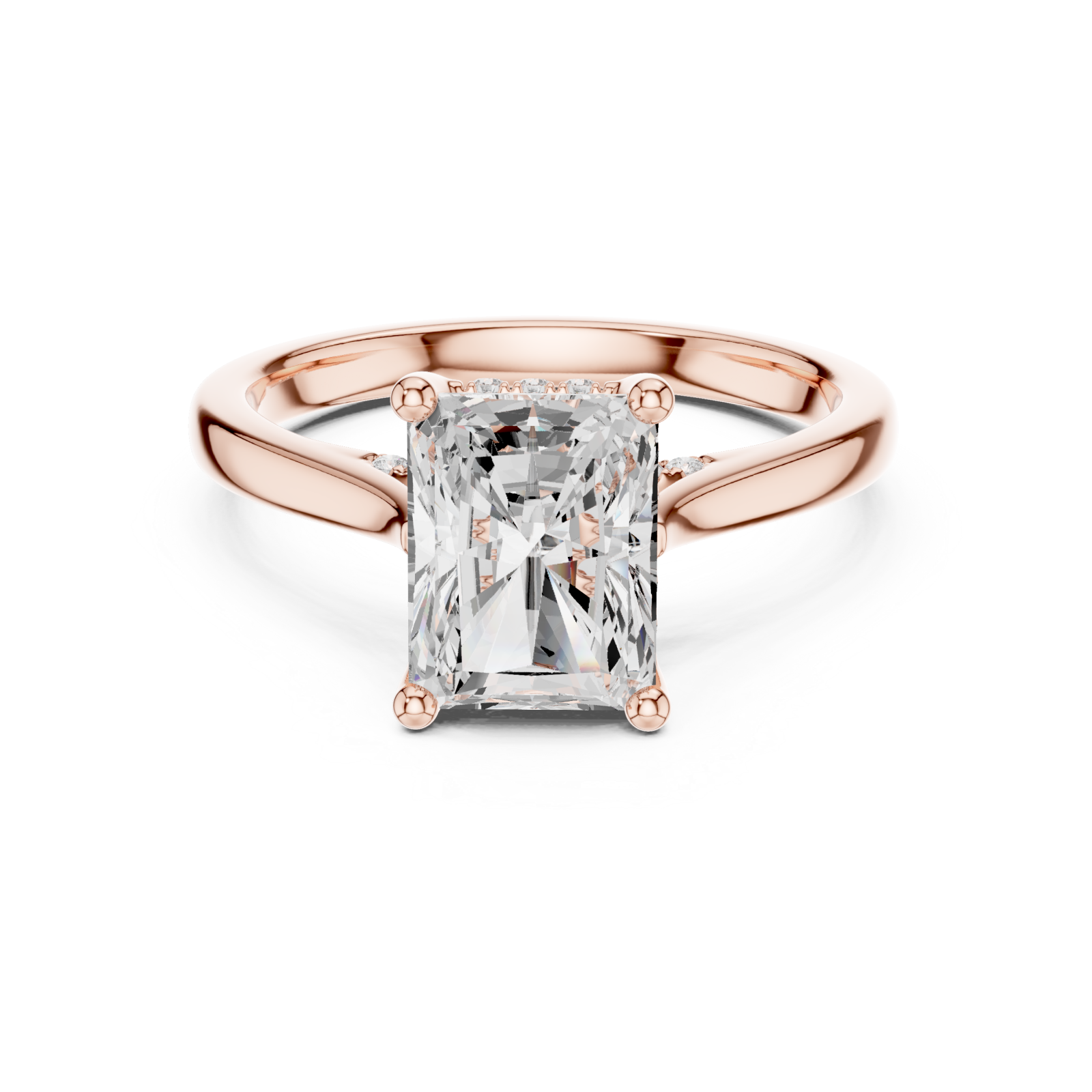  Rose Gold Eternal Whisper Solitaire Ring Front View