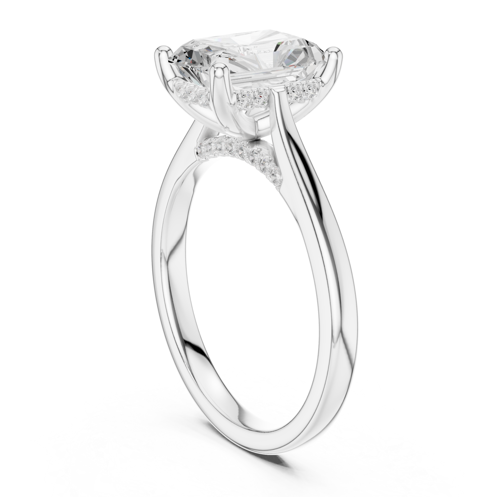  White Gold Eternal Whisper Solitaire Ring Left View