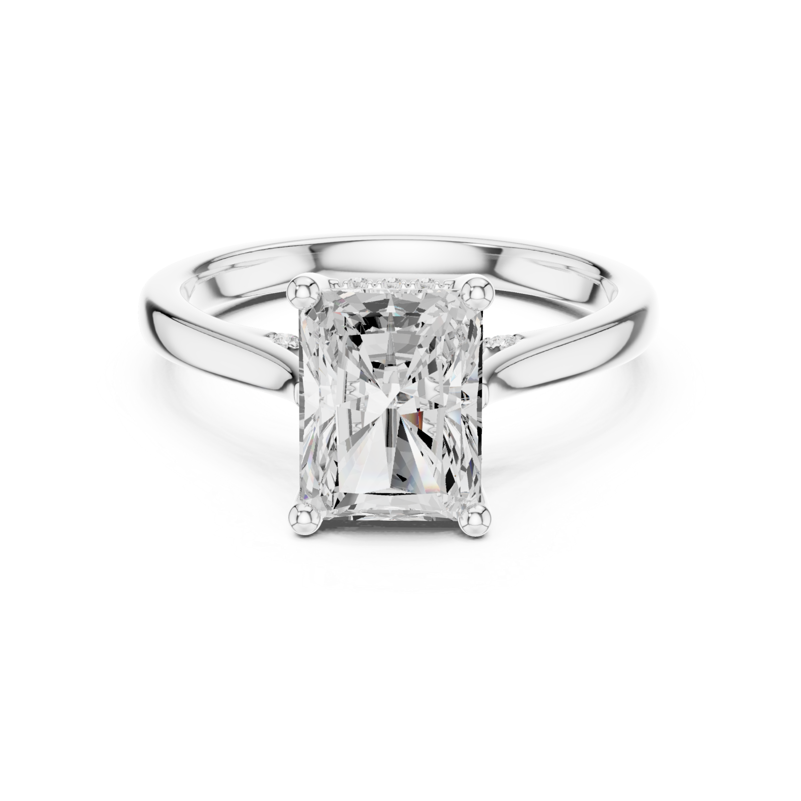  White Gold Eternal Whisper Solitaire Ring Front View