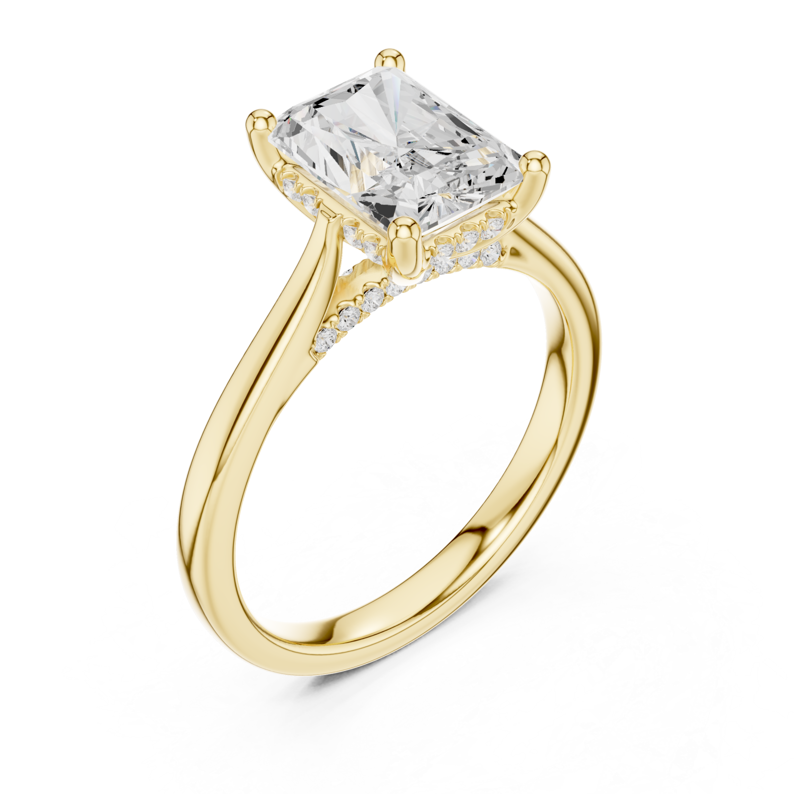 Gold Eternal Whisper Solitaire Ring Right View