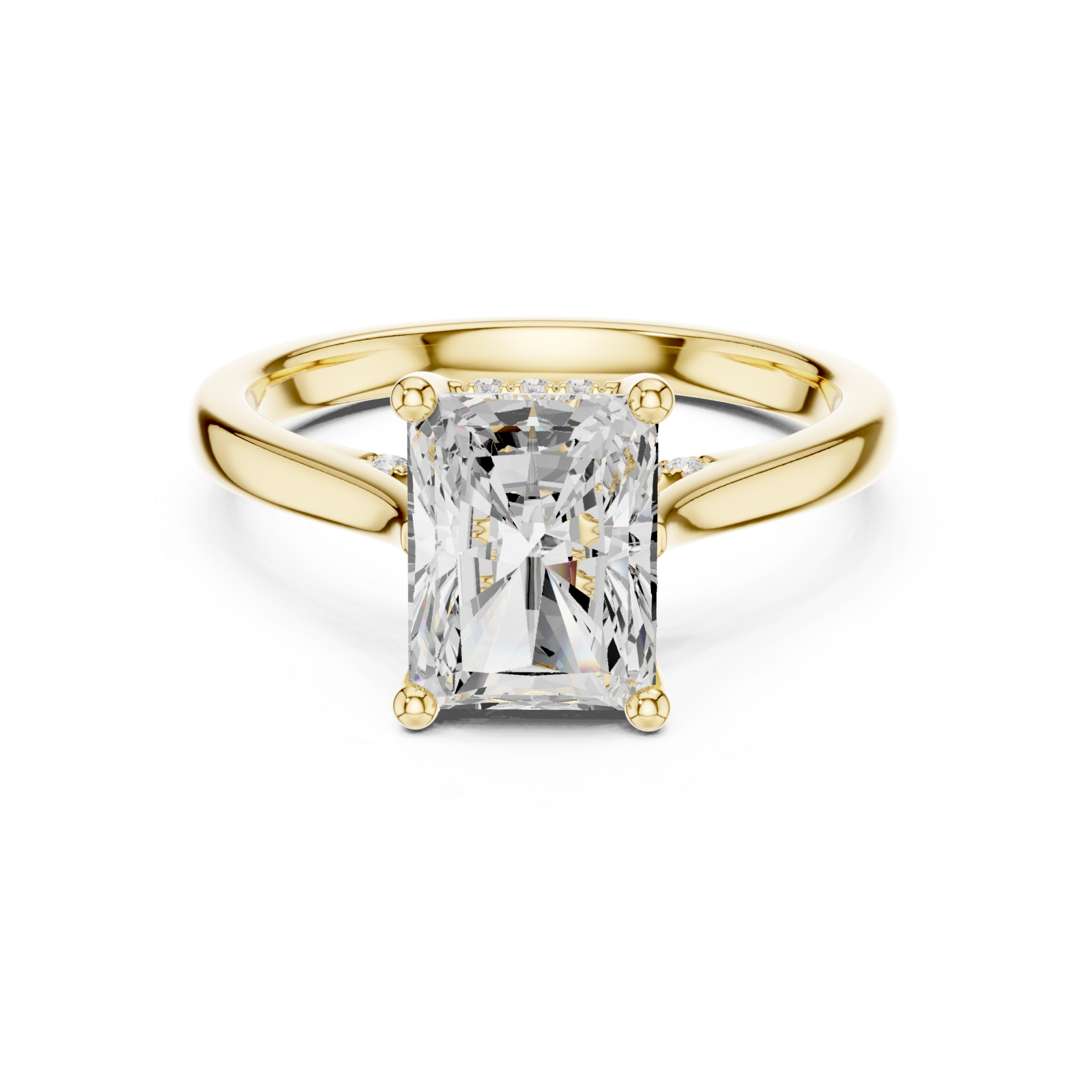  Gold Eternal Whisper Solitaire Ring Front View