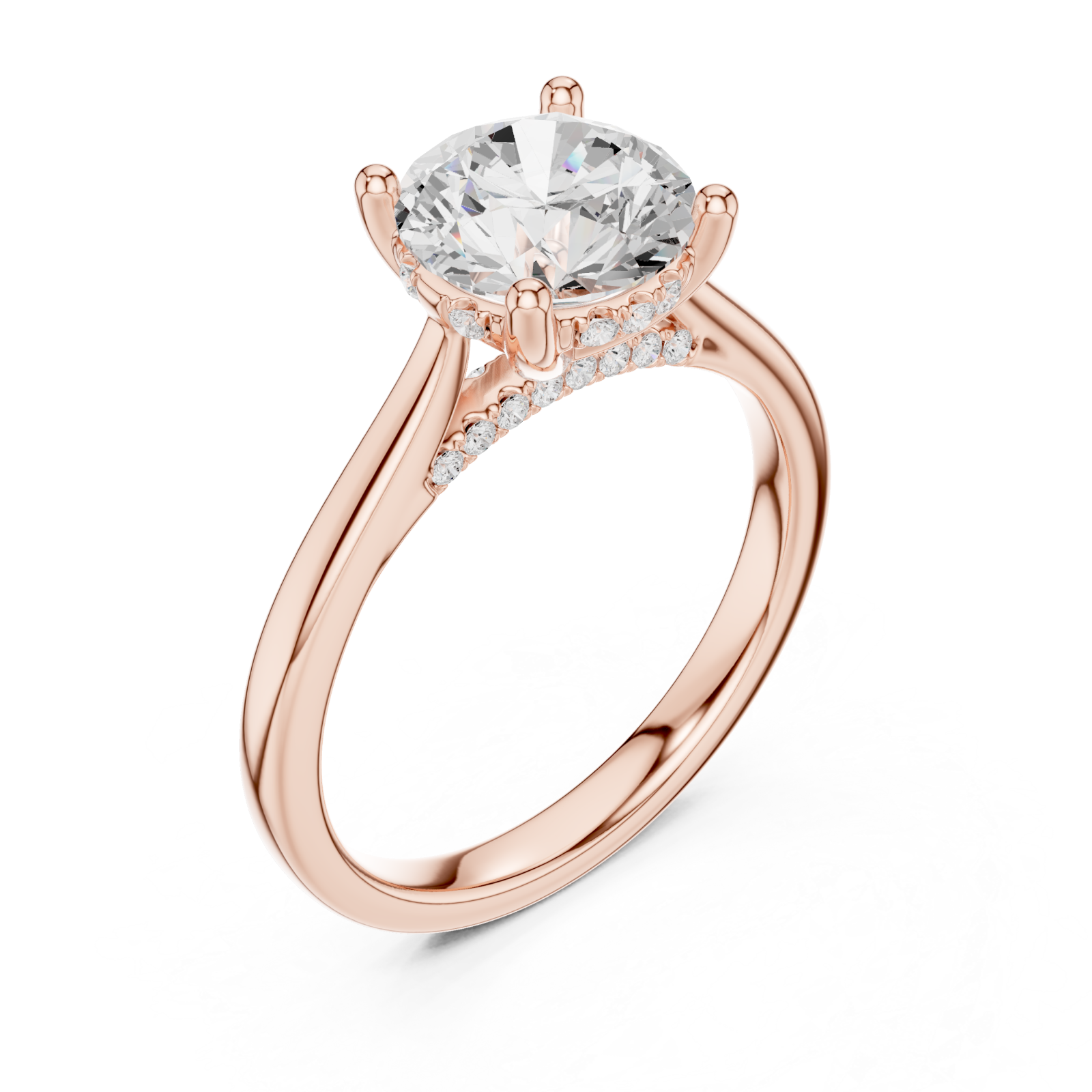  Rose Gold Celeste Radiance Halo Ring Right View