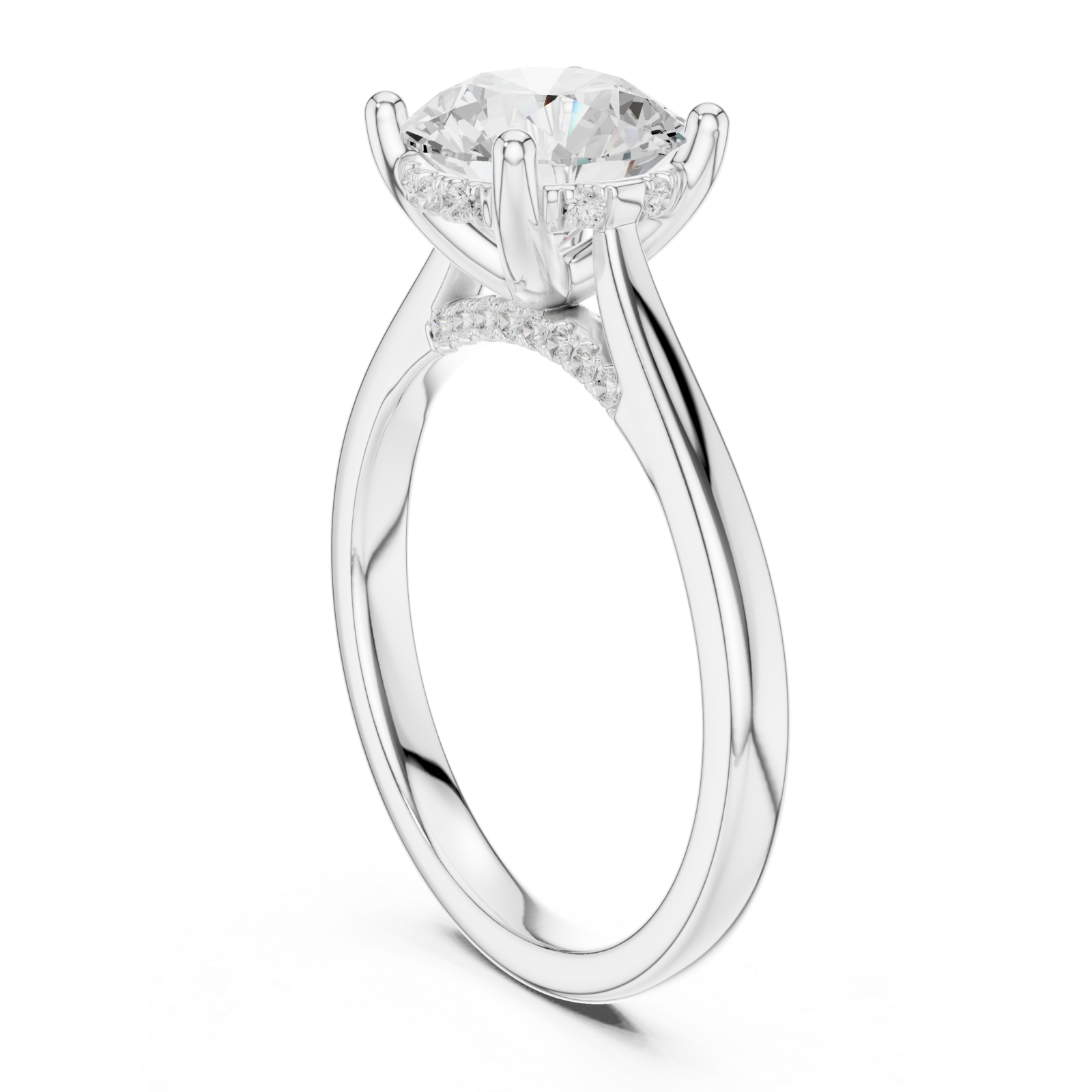  White Gold Celeste Radiance Halo Ring Left View