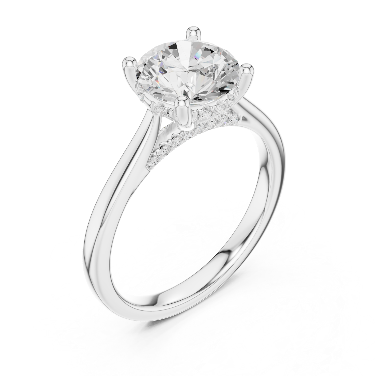  White Gold Celeste Radiance Halo Ring Right View