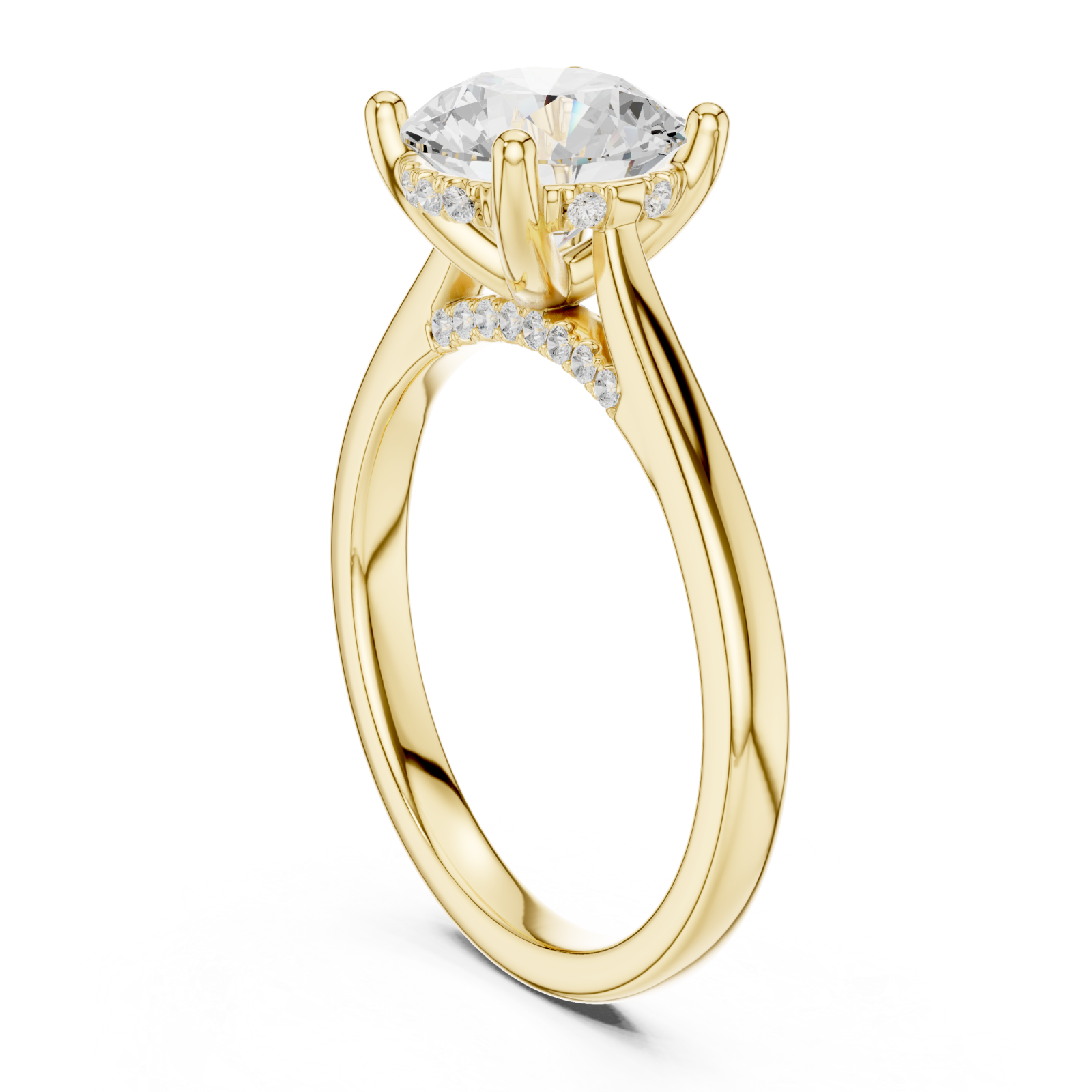  Gold Celeste Radiance Halo Ring Left View