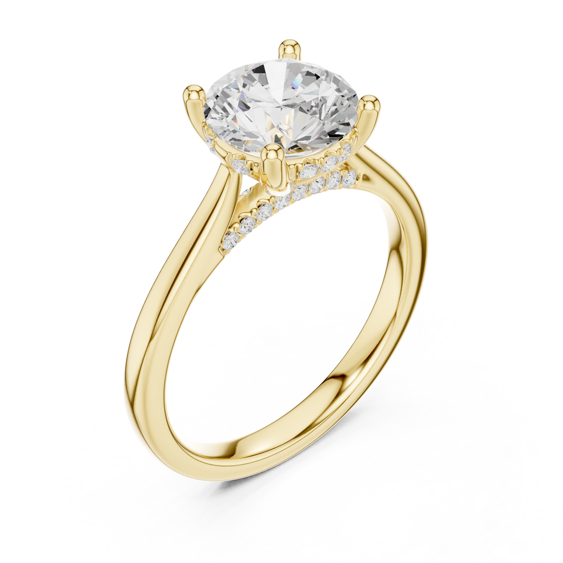 Gold Celeste Radiance Halo Ring Right View