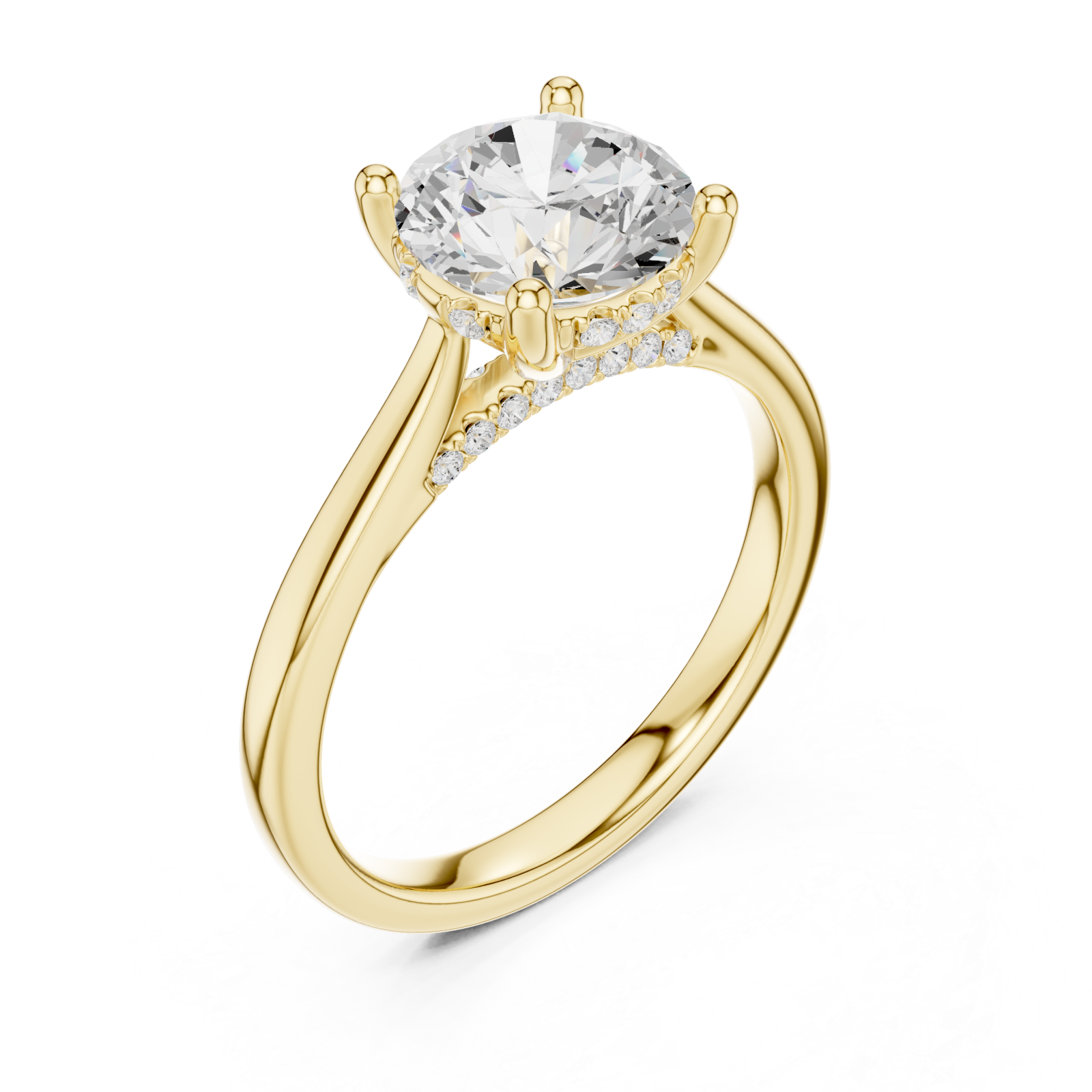 Gold Celeste Radiance Halo Ring Right View
