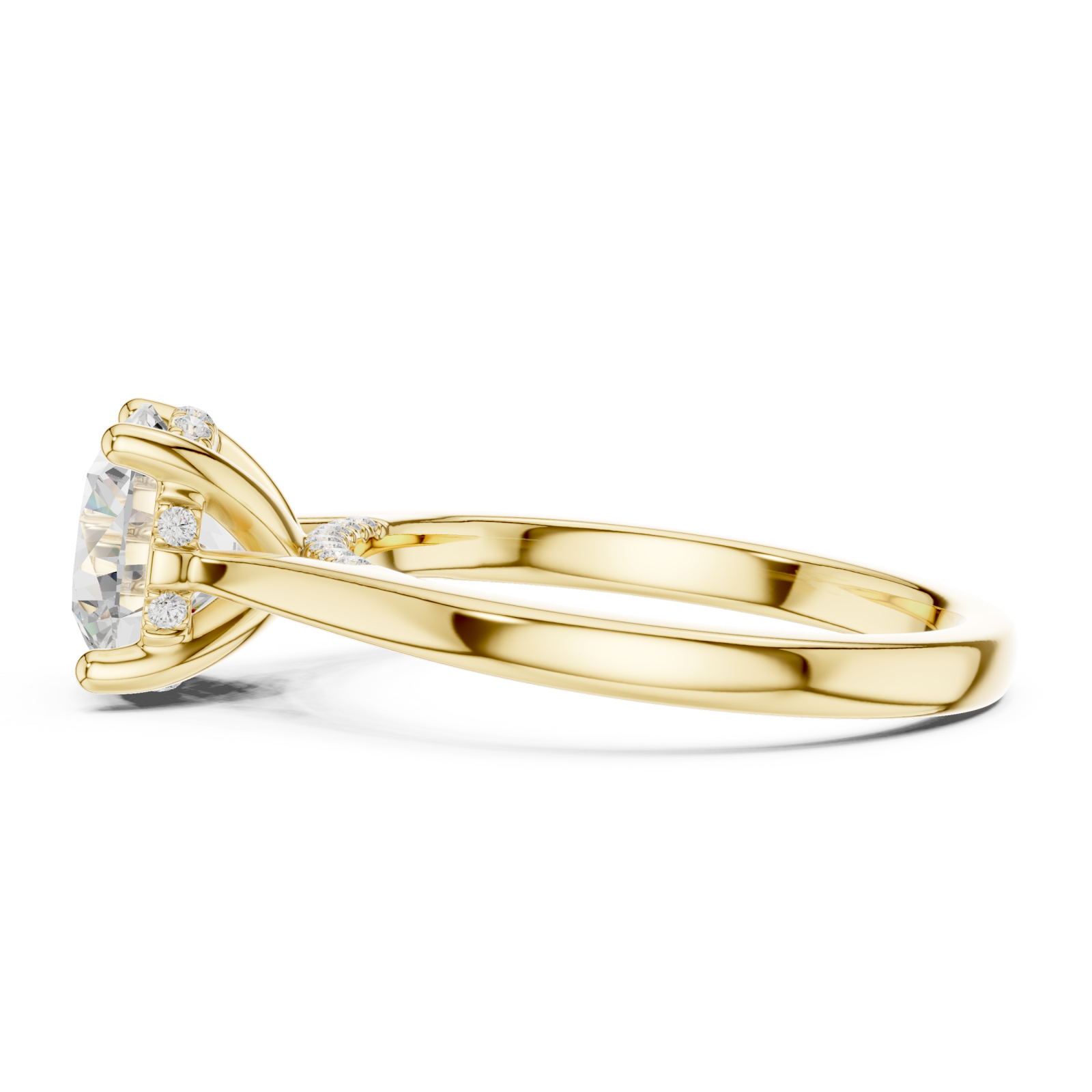  Gold Celeste Radiance Halo Ring Side View