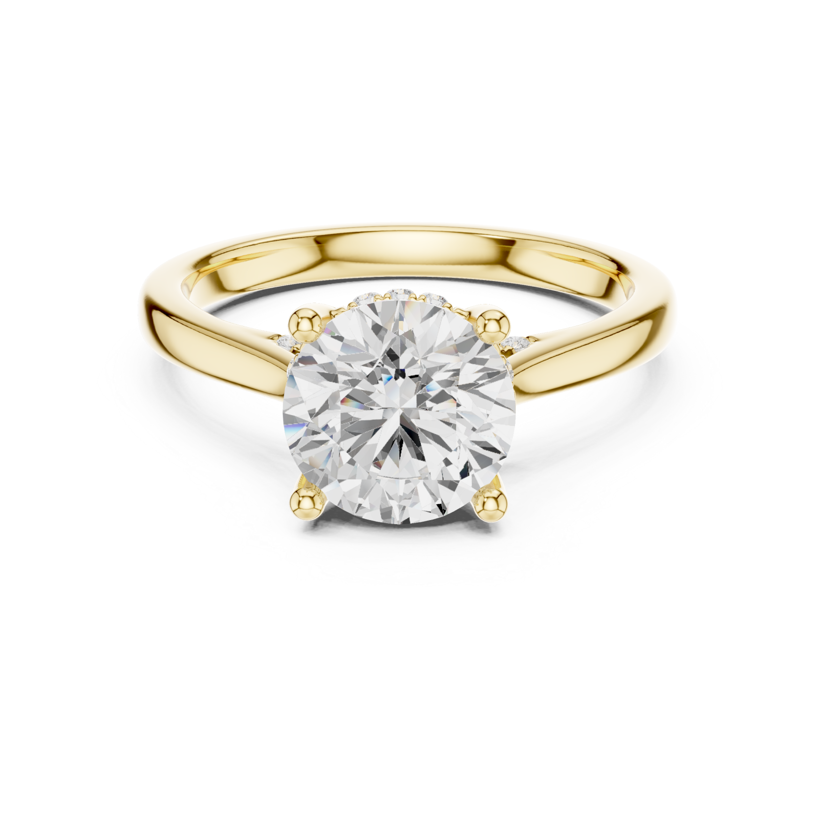  Gold Celeste Radiance Halo Ring Front View