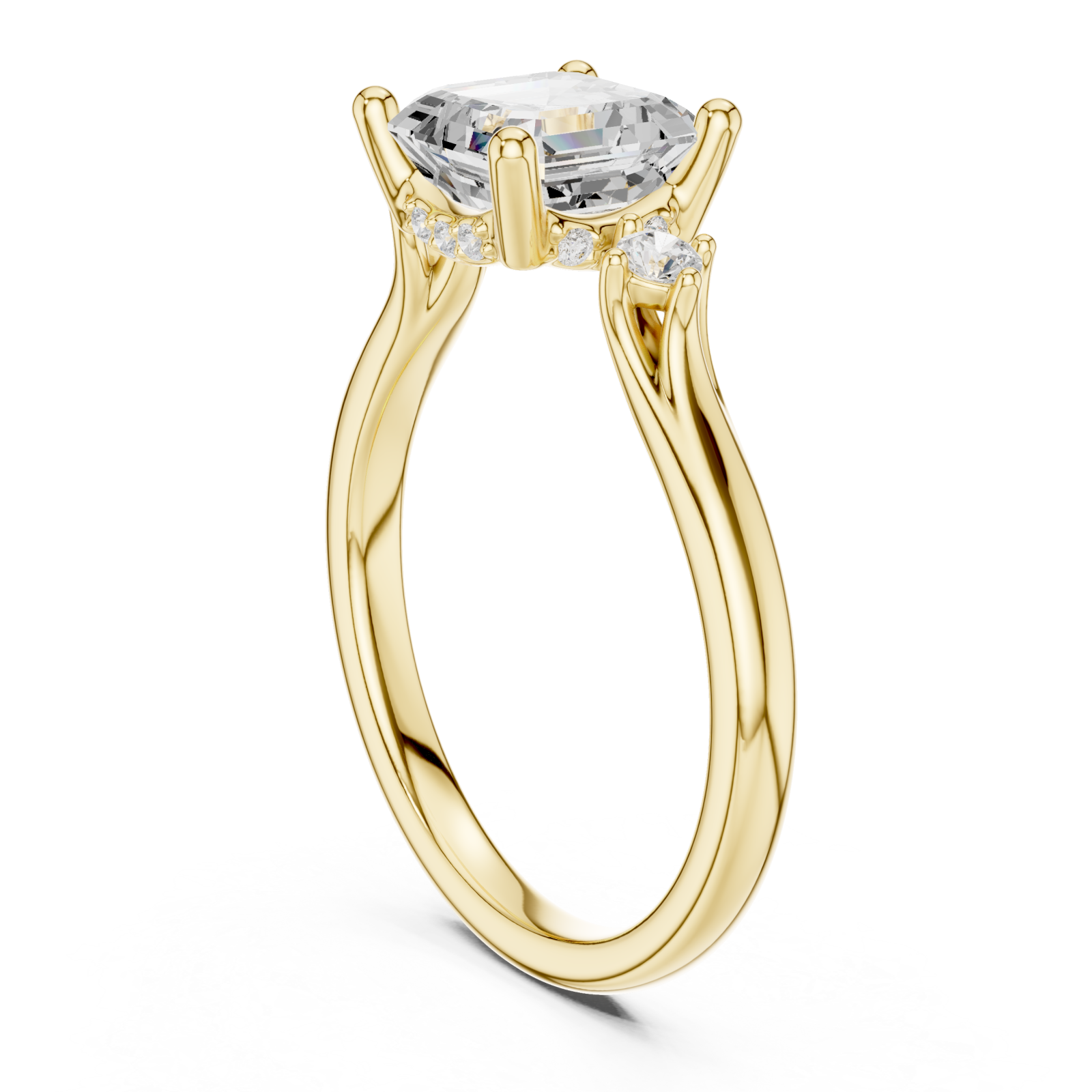  Gold Cascade Light Signature Engagement Ring Left View
