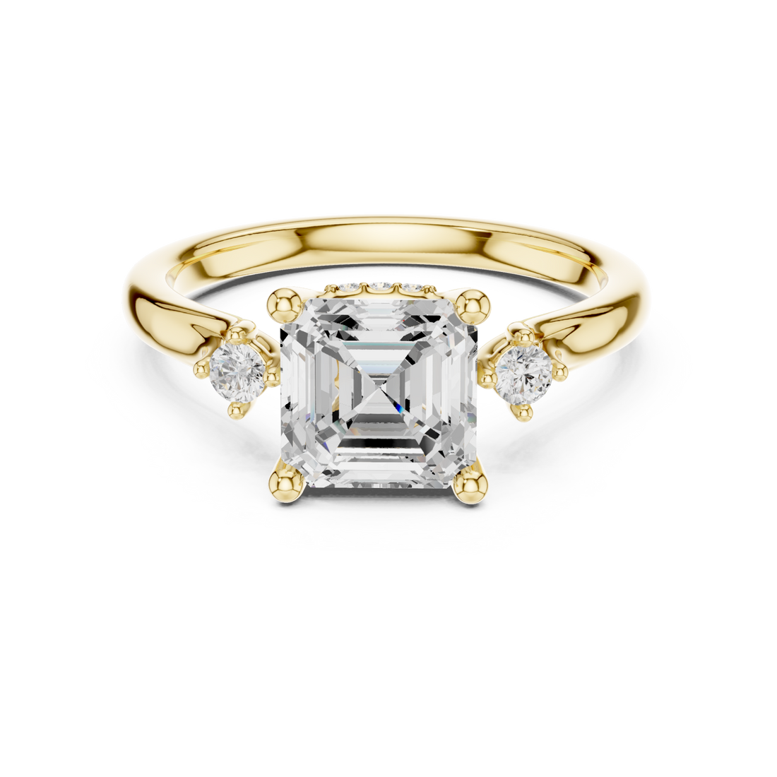 Gold Cascade Light Signature Engagement Ring Right View