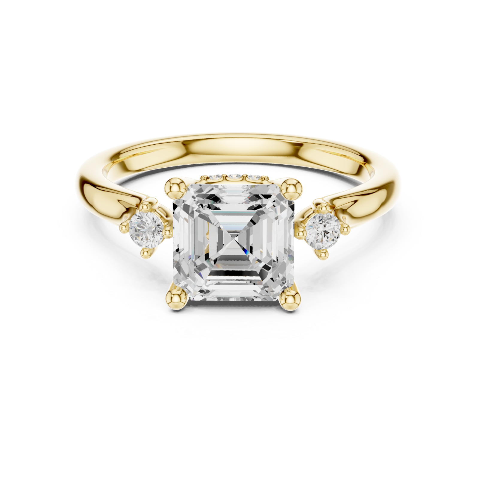  Gold Cascade Light Signature Engagement Ring Front View