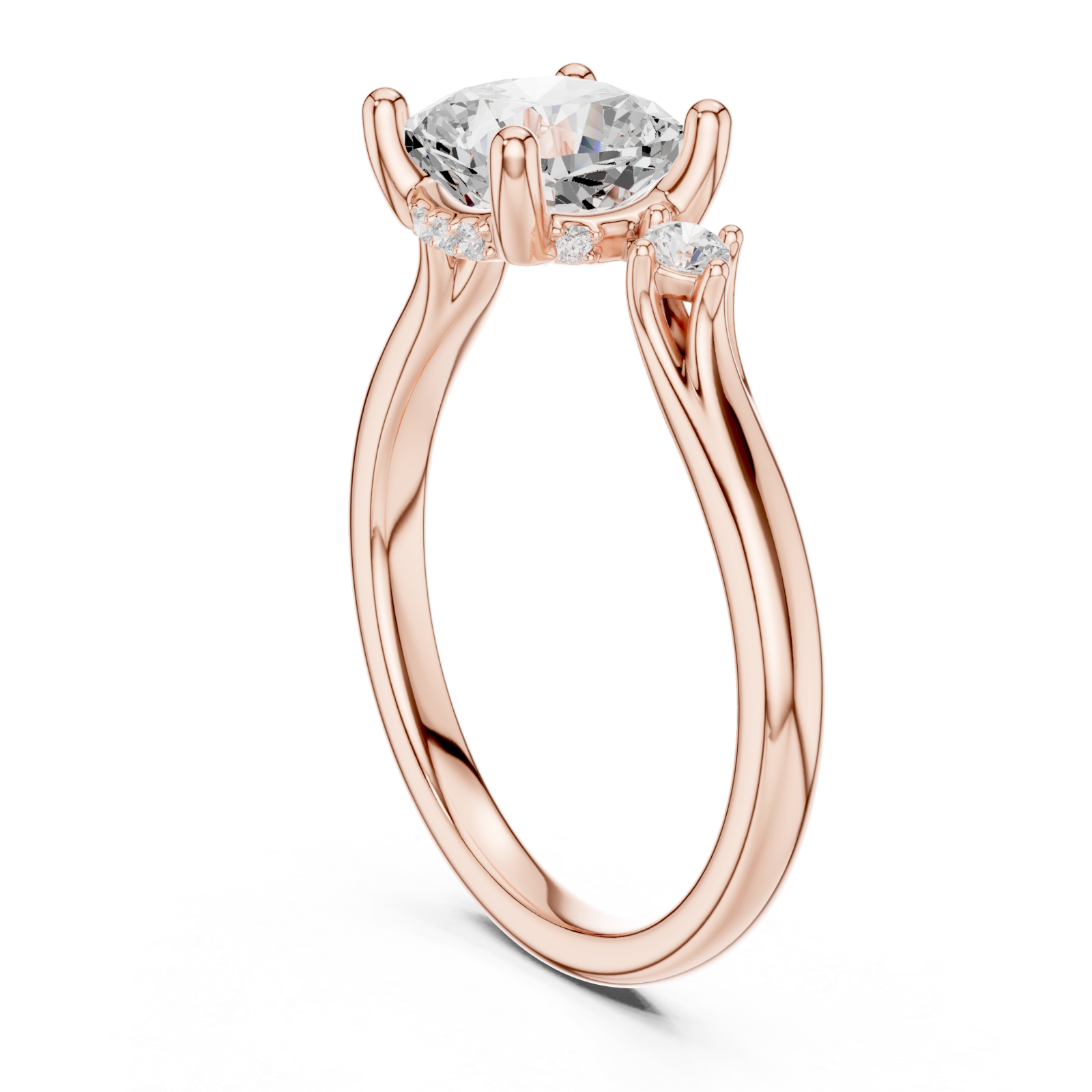  Rose Gold Twilight Grace Solitaire Ring Left View