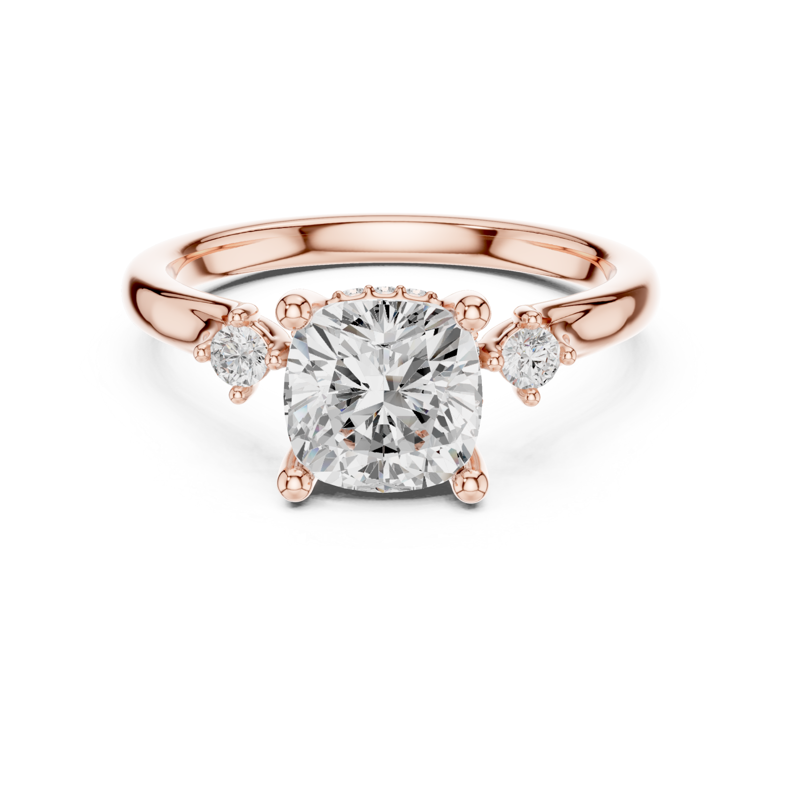  Rose Gold Twilight Grace Solitaire Ring Front View