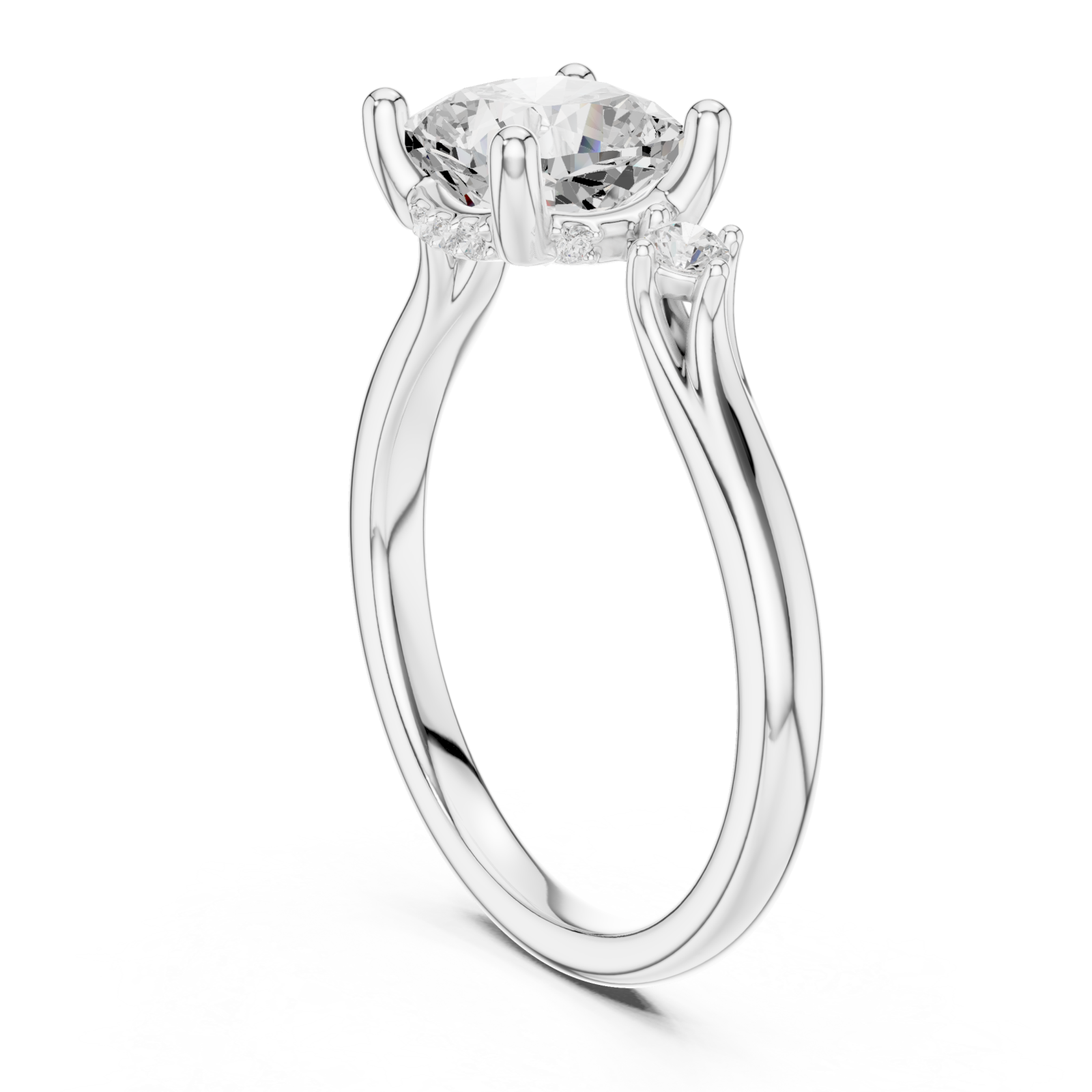  White Gold Twilight Grace Solitaire Ring Left View