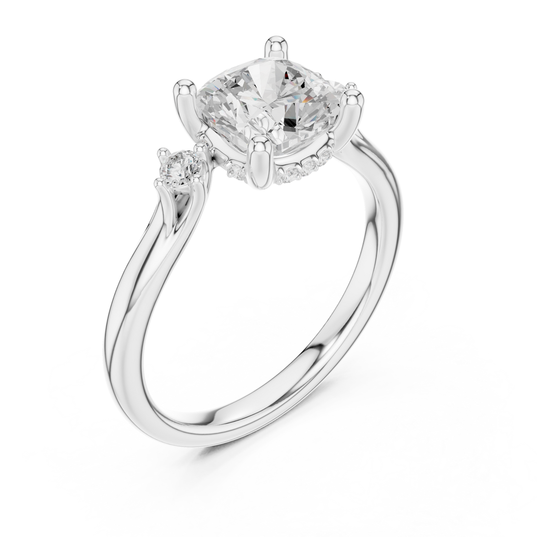 White Gold Twilight Grace Solitaire Ring Right View
