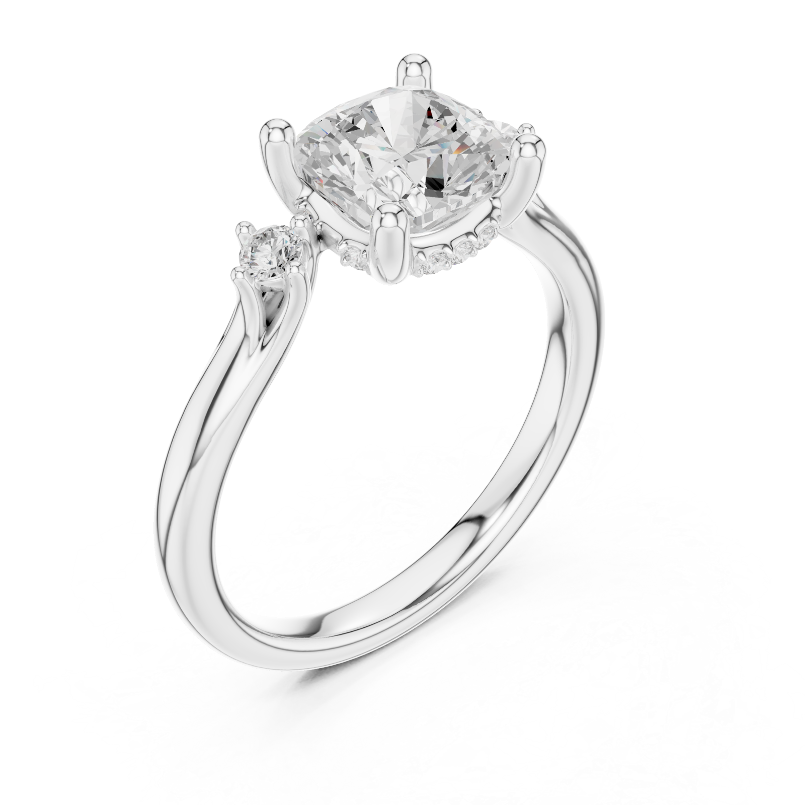  White Gold Twilight Grace Solitaire Ring Right View