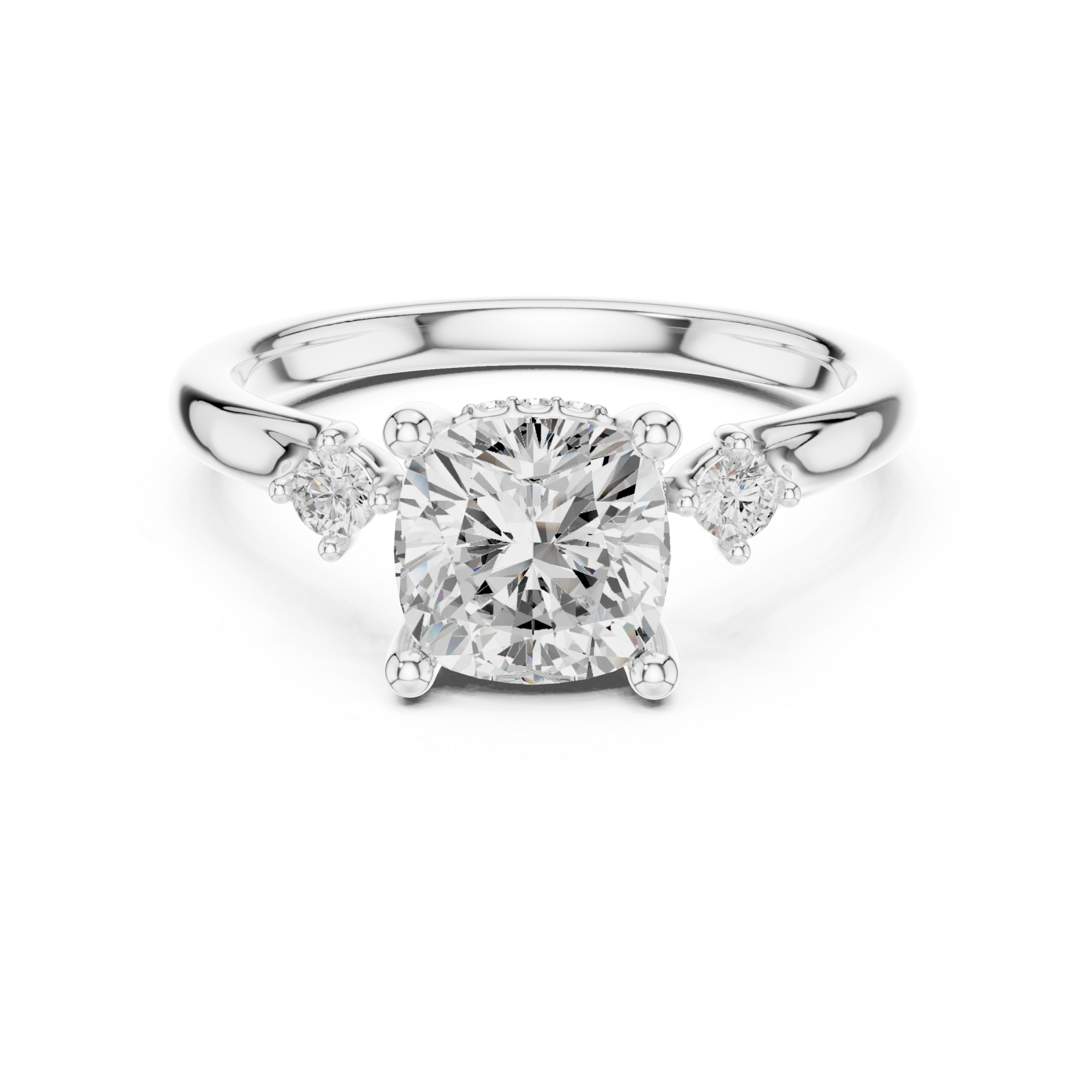  White Gold Twilight Grace Solitaire Ring Front View