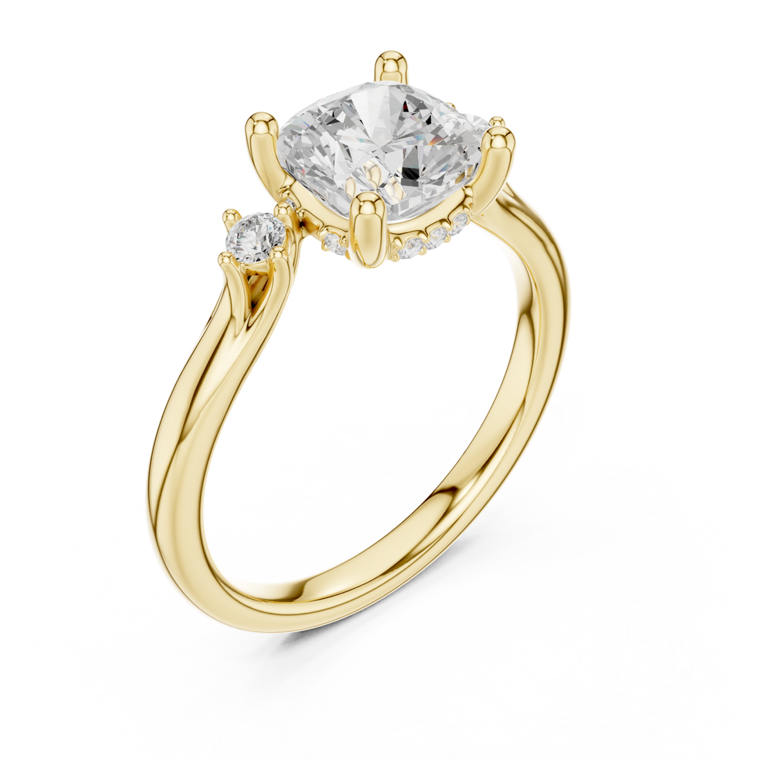 Gold Twilight Grace Solitaire Ring Right View