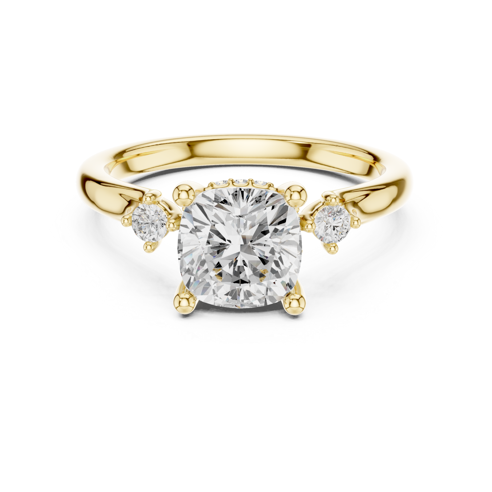  Gold Twilight Grace Solitaire Ring Front View