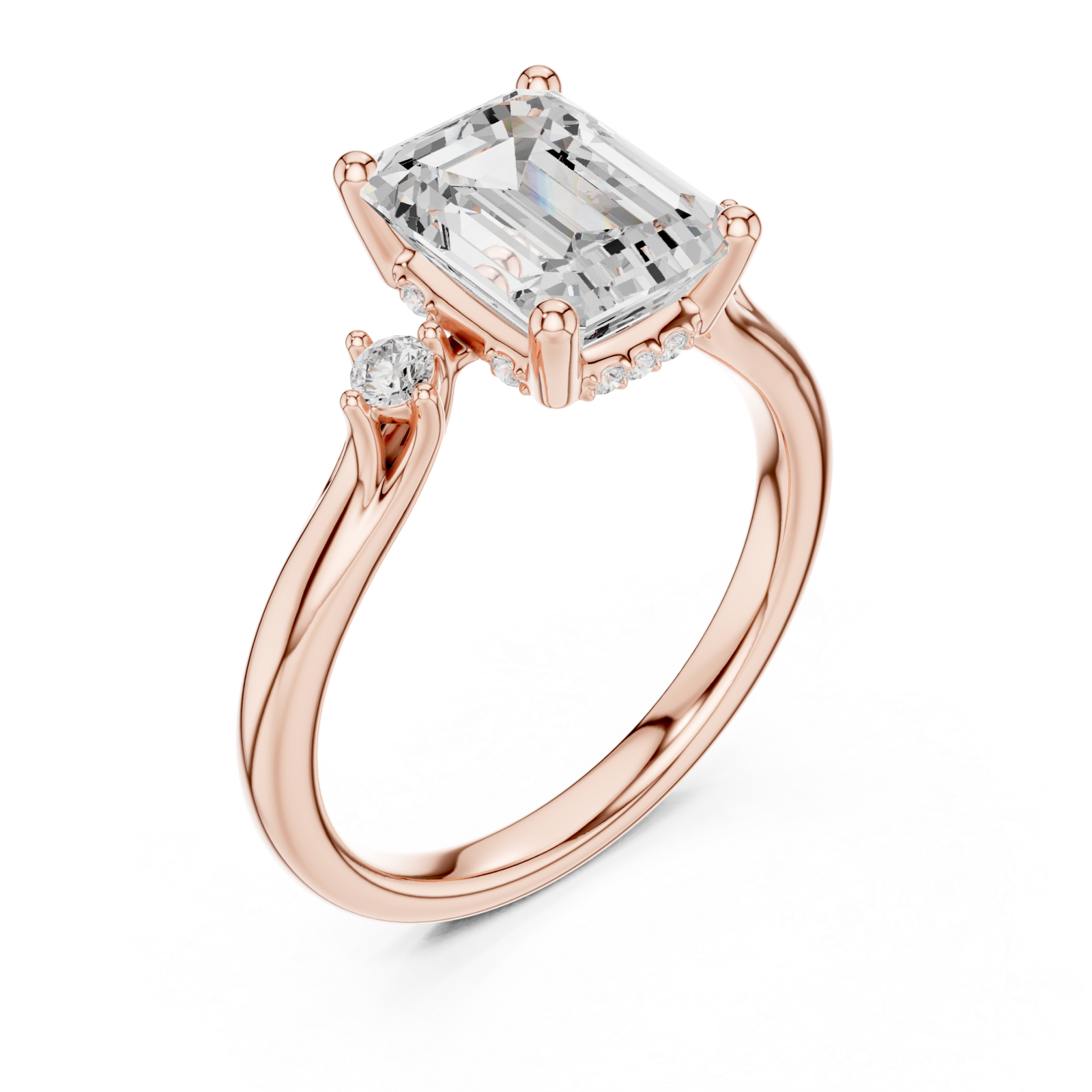  Rose Gold Lumina Grace Solitaire Ring Right View