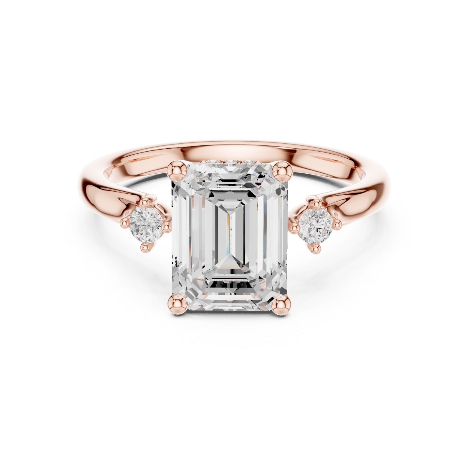  Rose Gold Lumina Grace Solitaire Ring Front View