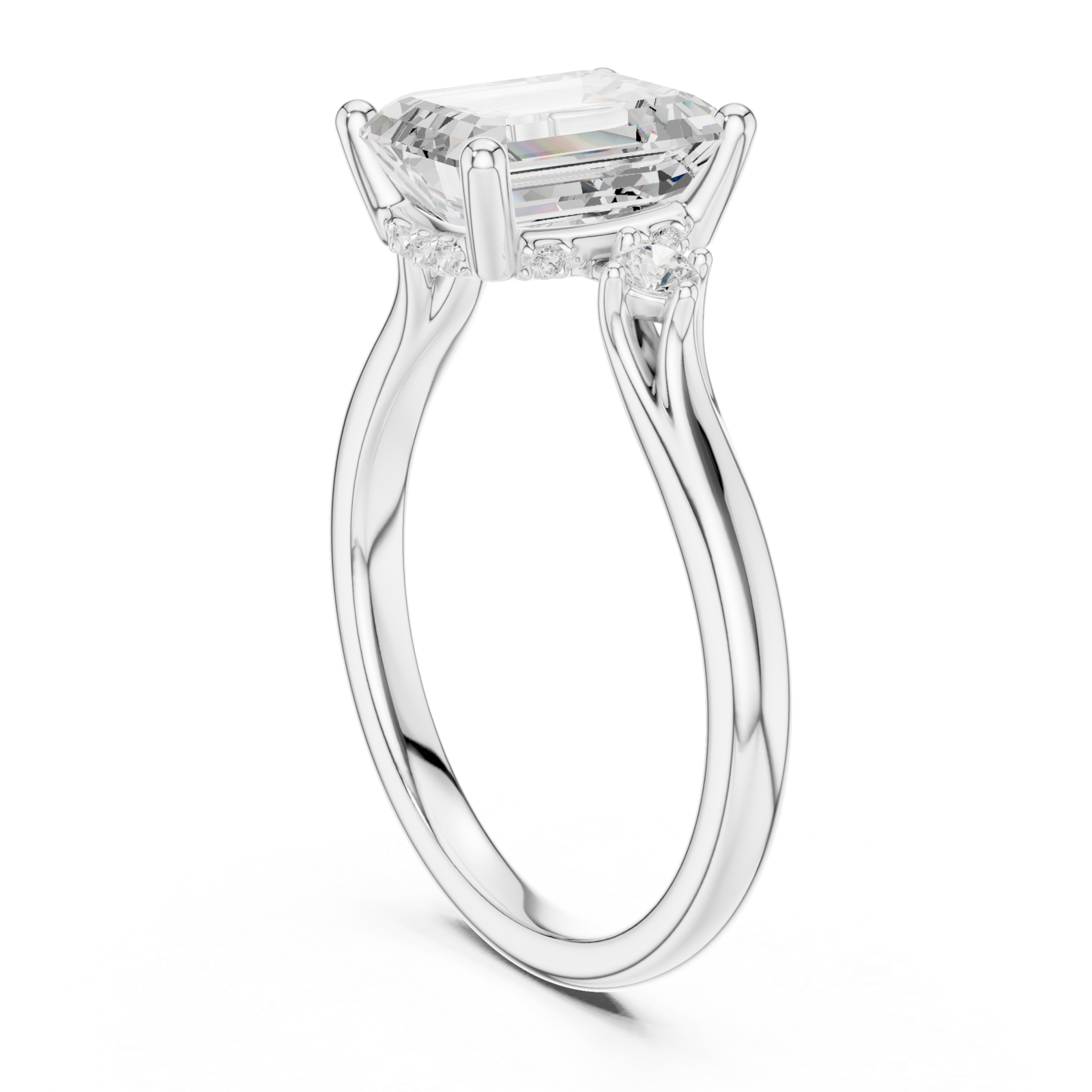  White Gold Lumina Grace Solitaire Ring Left View