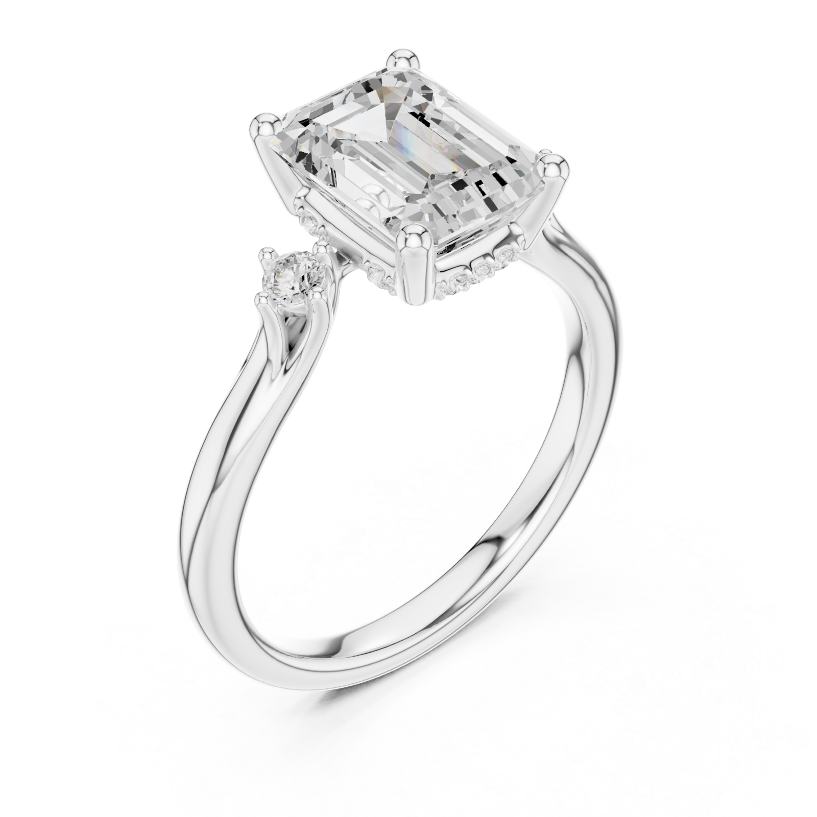  White Gold Lumina Grace Solitaire Ring Right View