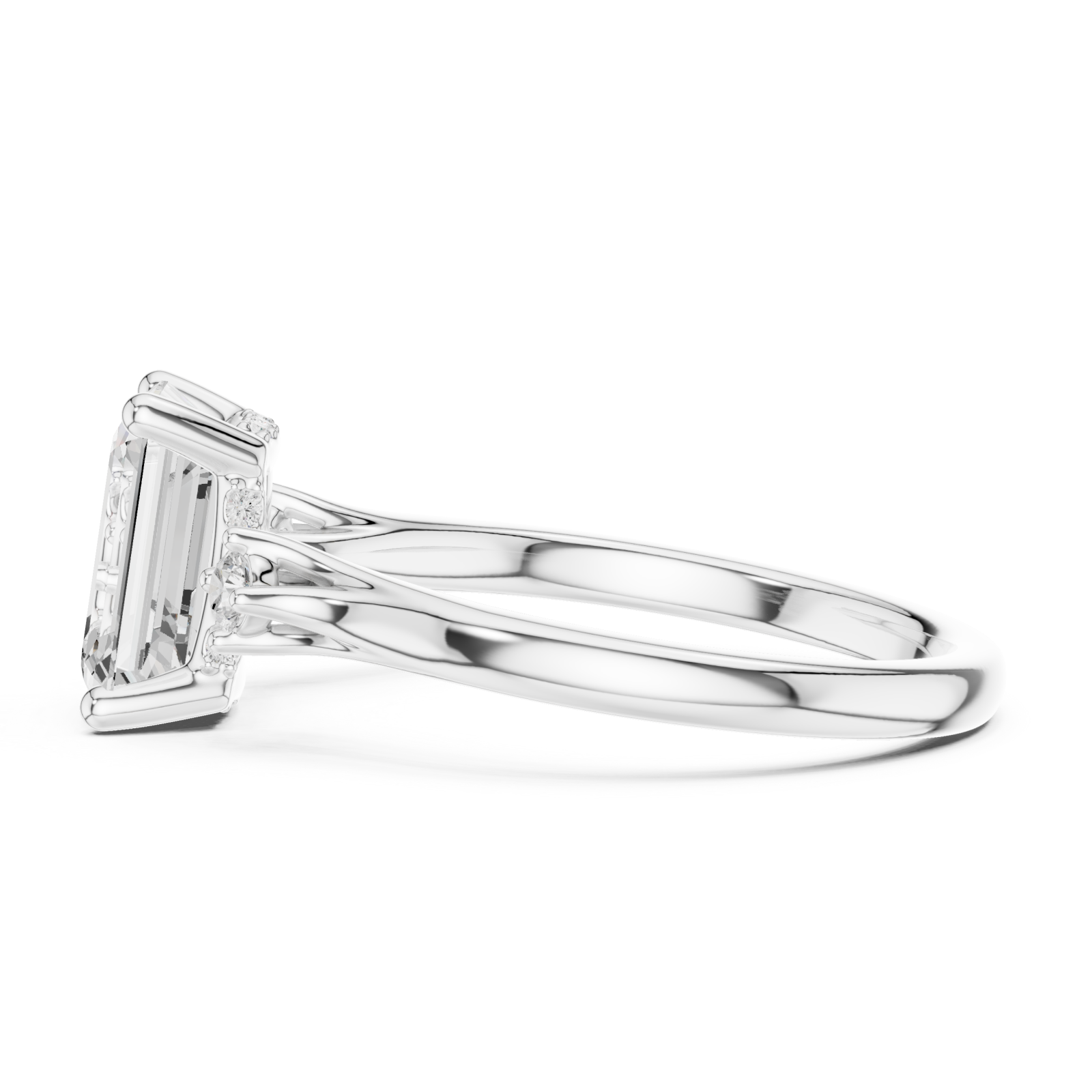 White Gold Lumina Grace Solitaire Ring Side View