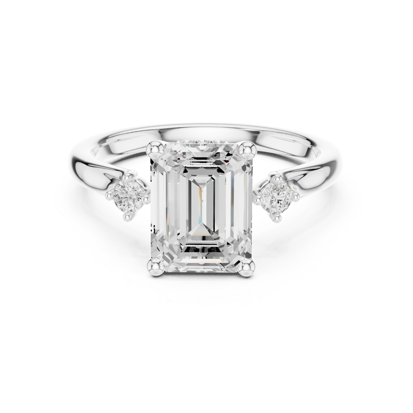 White Gold Lumina Grace Solitaire Ring Front View