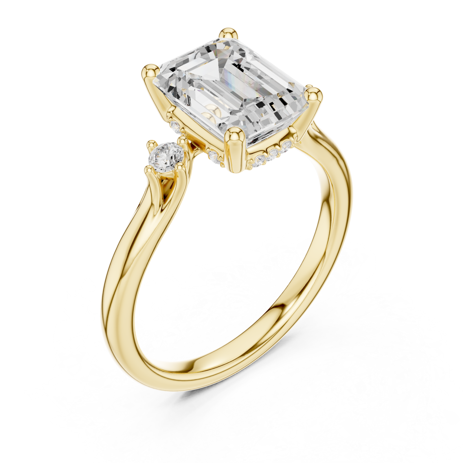 Gold Lumina Grace Solitaire Ring Right View