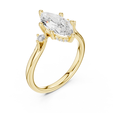Gold Twilight Marquise Halo Ring Right View