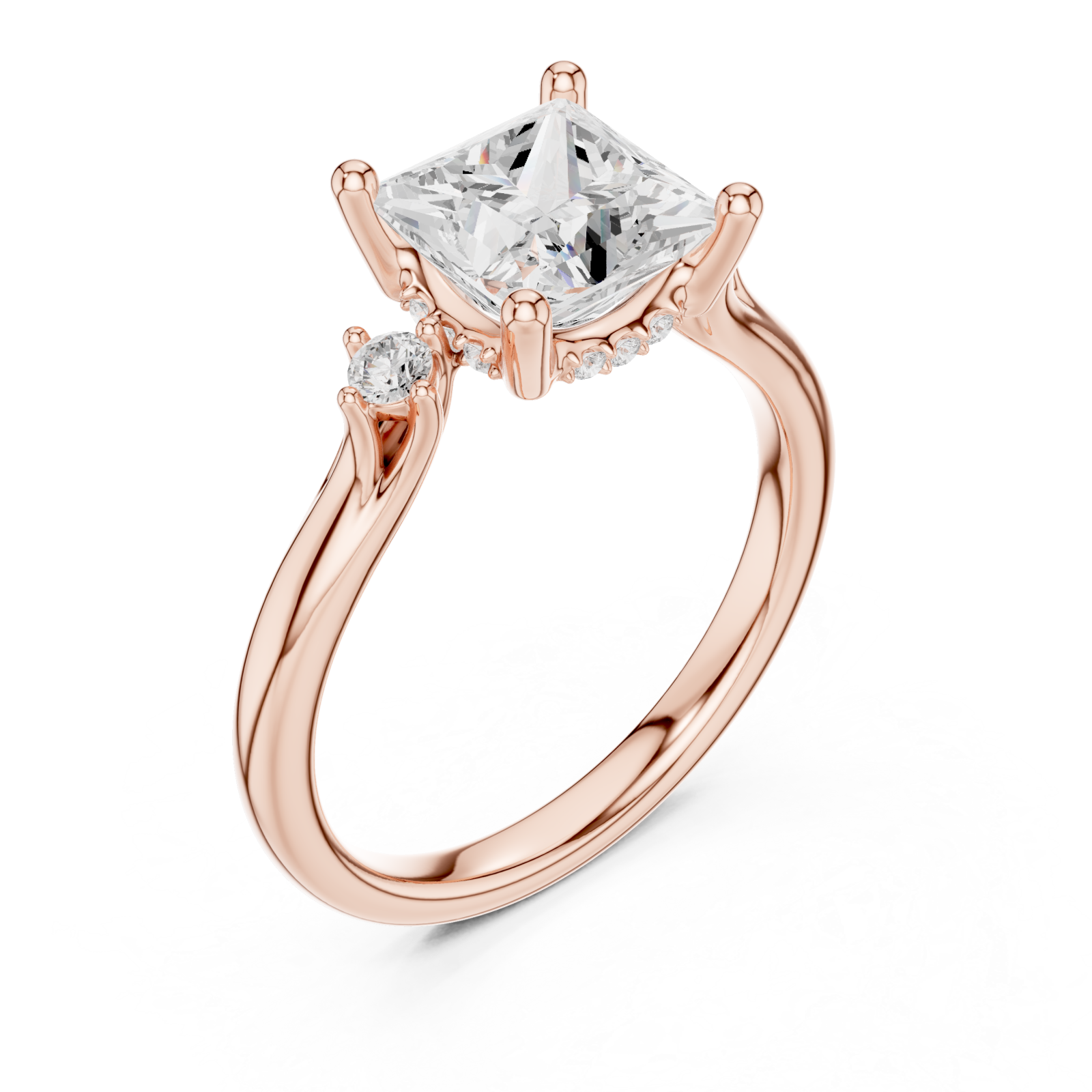  Rose Gold Luminous Promenade Classic Solitaire Ring Right View