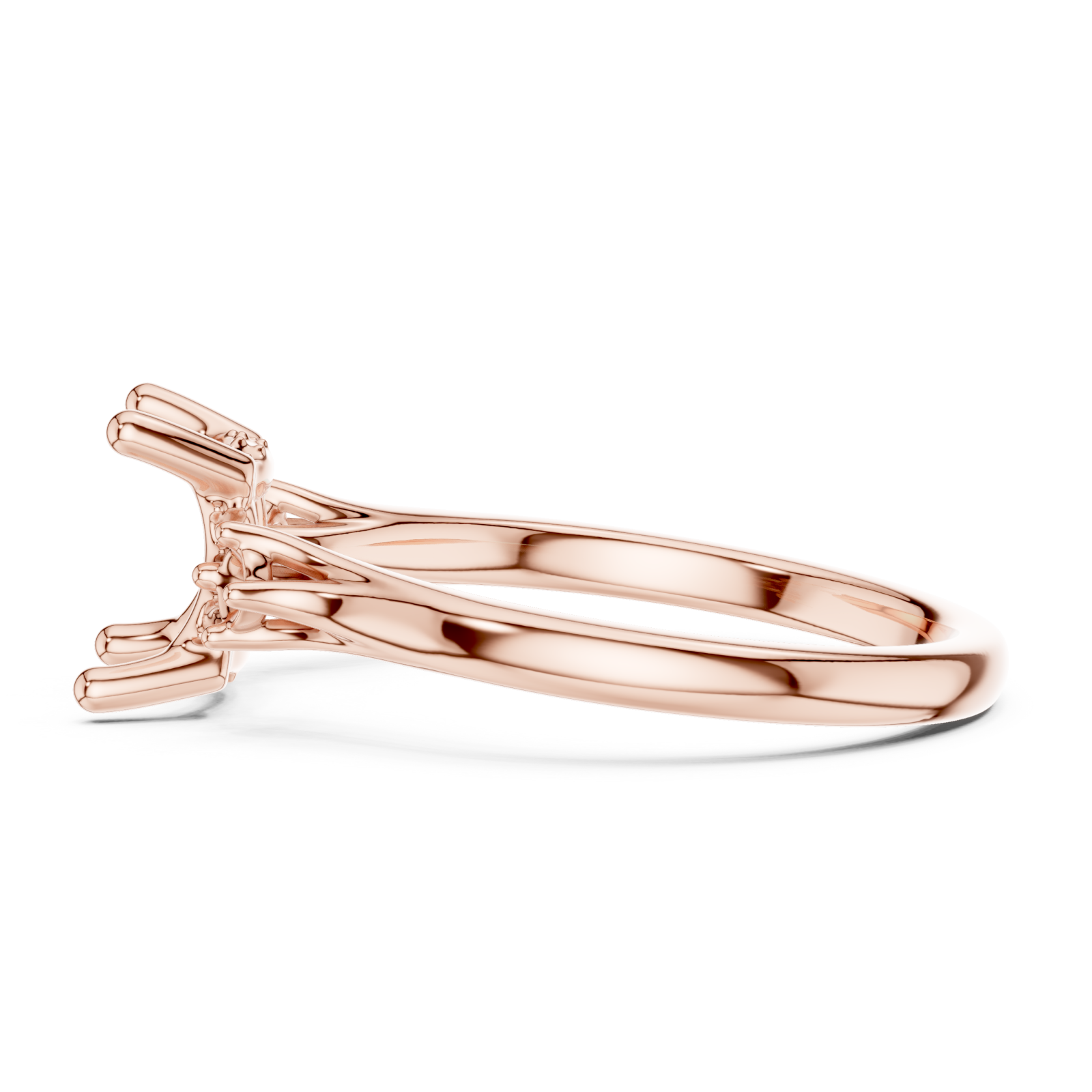  Rose Gold Luminous Promenade Classic Solitaire Ring Side View
