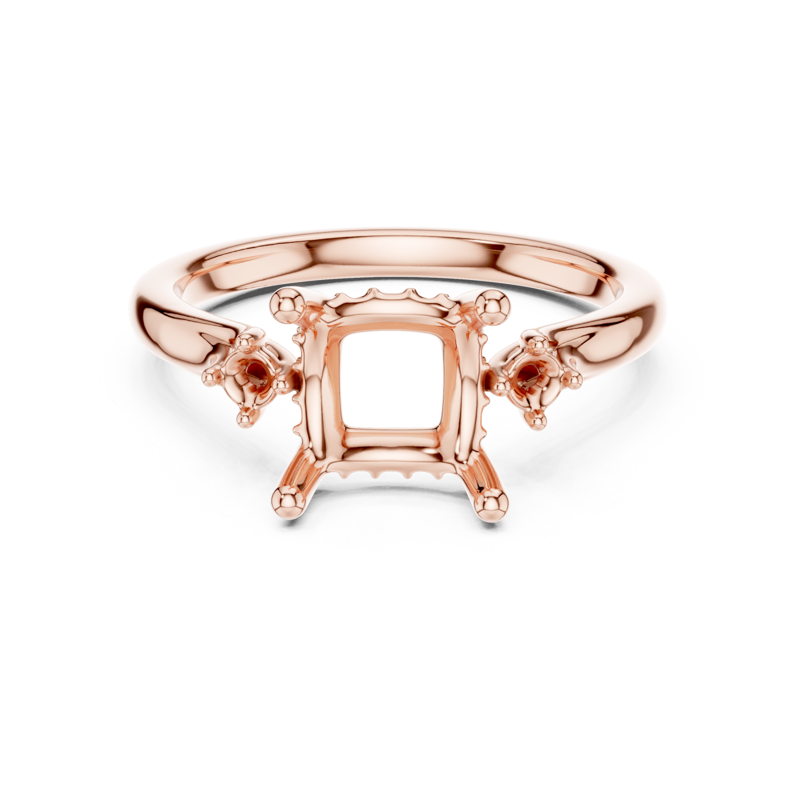  Rose Gold Luminous Promenade Classic Solitaire Ring Front View