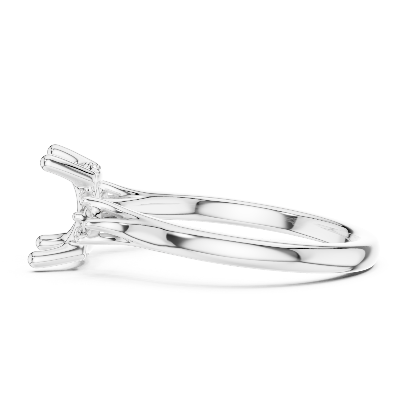  White Gold Luminous Promenade Classic Solitaire Ring Side View