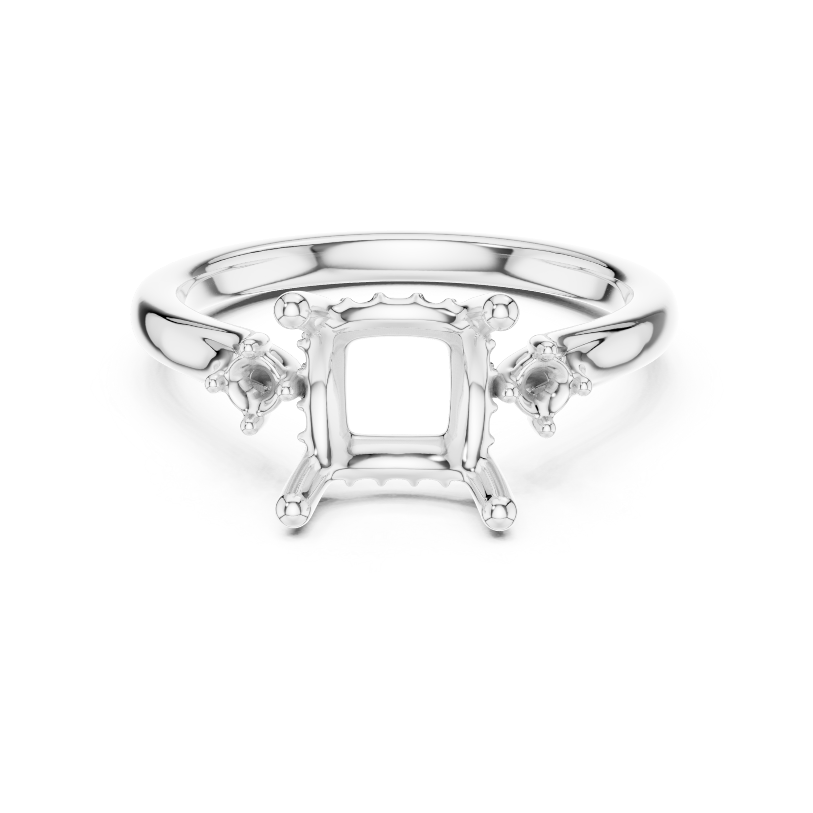  White Gold Luminous Promenade Classic Solitaire Ring Front View